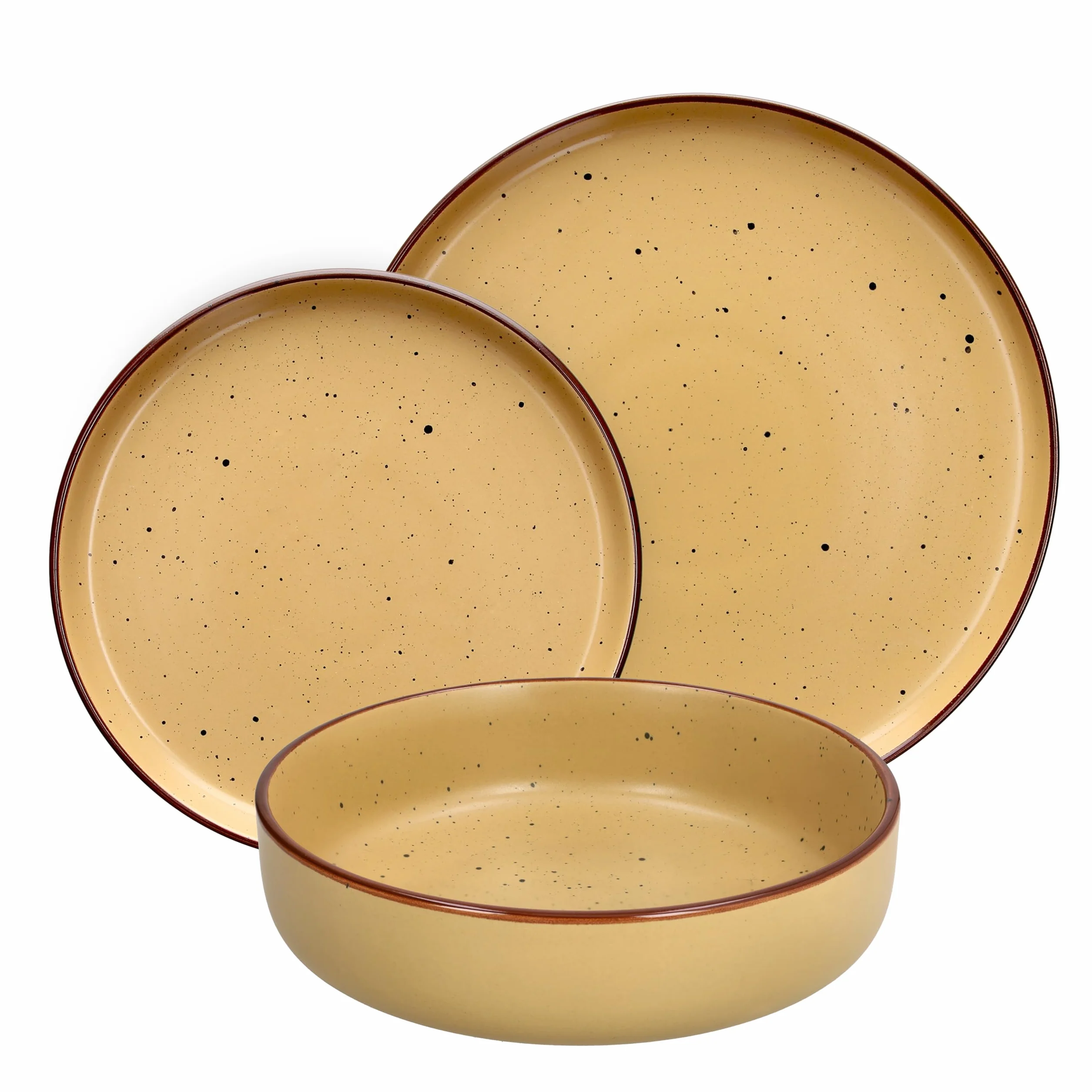 Tognana Brugia żółty ochra 18-częściowy zestaw naczyń dla 6 osób, Stoneware, żółta ochra