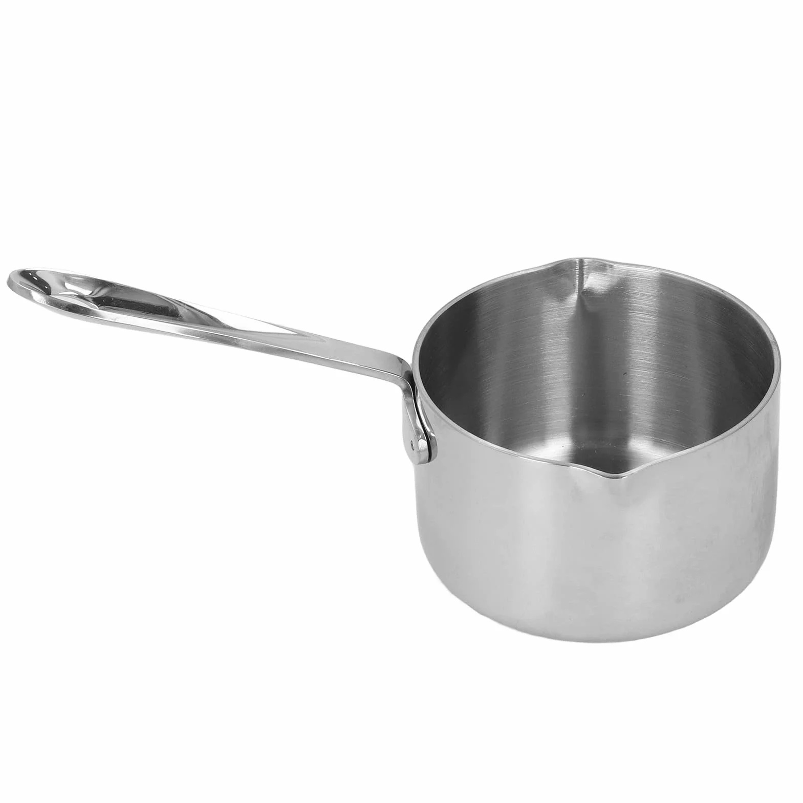 Garnek na Mleko ze Stali Nierdzewnej, Wydajny do Topienia Masła, z Dwiema Dyszami Indukcji/Gazu, 300 Ml, Odpowiedni do Podgrzewania Mleka/Sera/Czekolady, Otwór