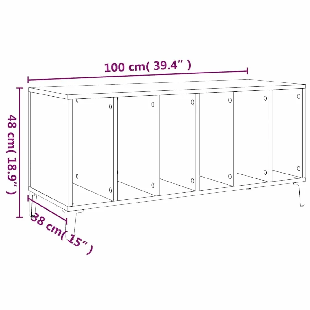 vidaXL Szafka na płyty, biała, 100x38x48 cm, materiał drewnopochodny, szafka na płyty winylowe, szafka, szafka boczna, mebel na płyty winylowe, komoda