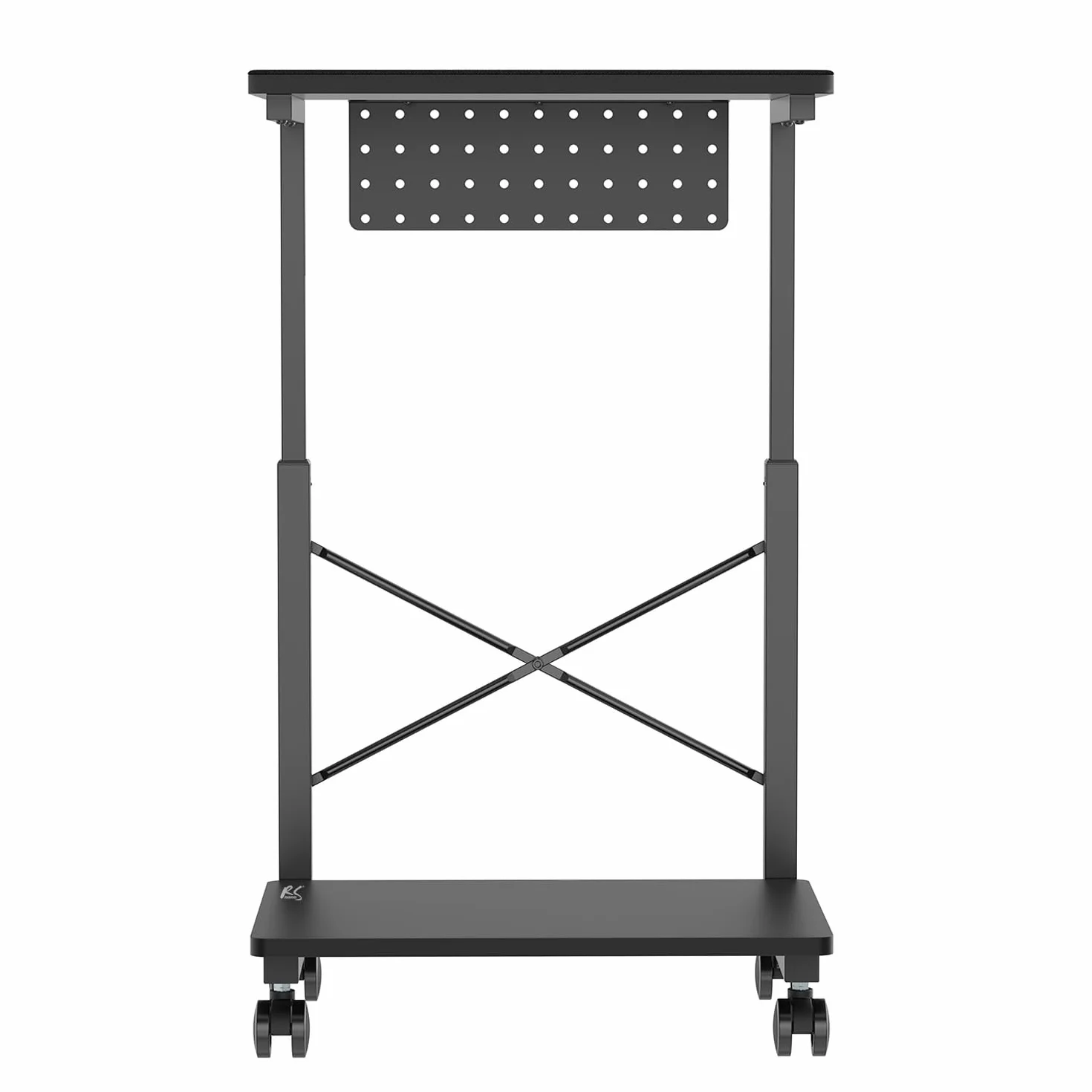 Wózek komputerowy RS430 z regulacją wysokości, 80 kg, wodoodporna półka, mobilny