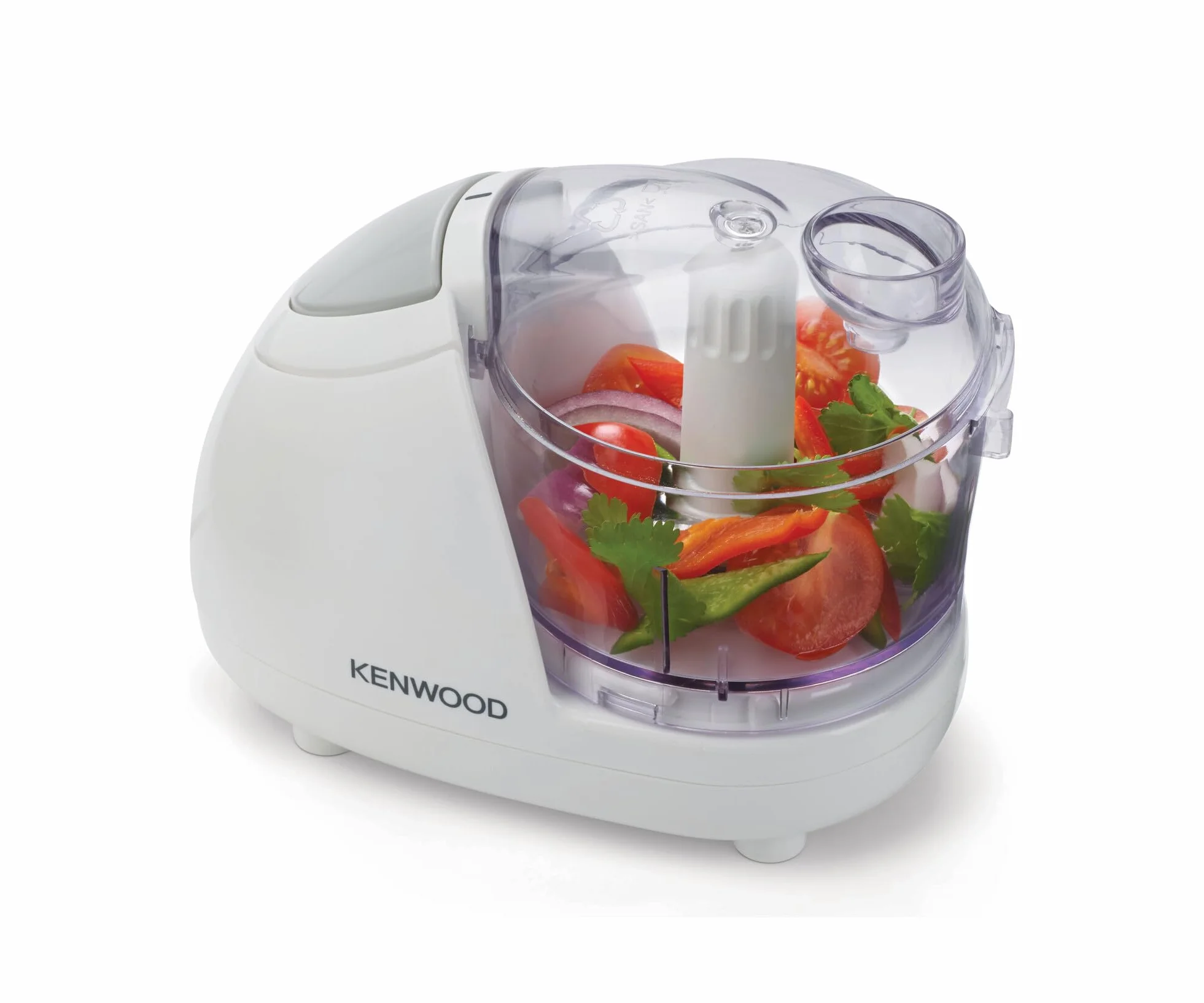 Kenwood CH180B mini rozdrabniacz z podwójnymi ostrzami, miska 0,35 l, napęd ciśnieniowy, 2 prędkości, antypoślizgowe nóżki, specjalna rura wkładająca, 300 W, biała