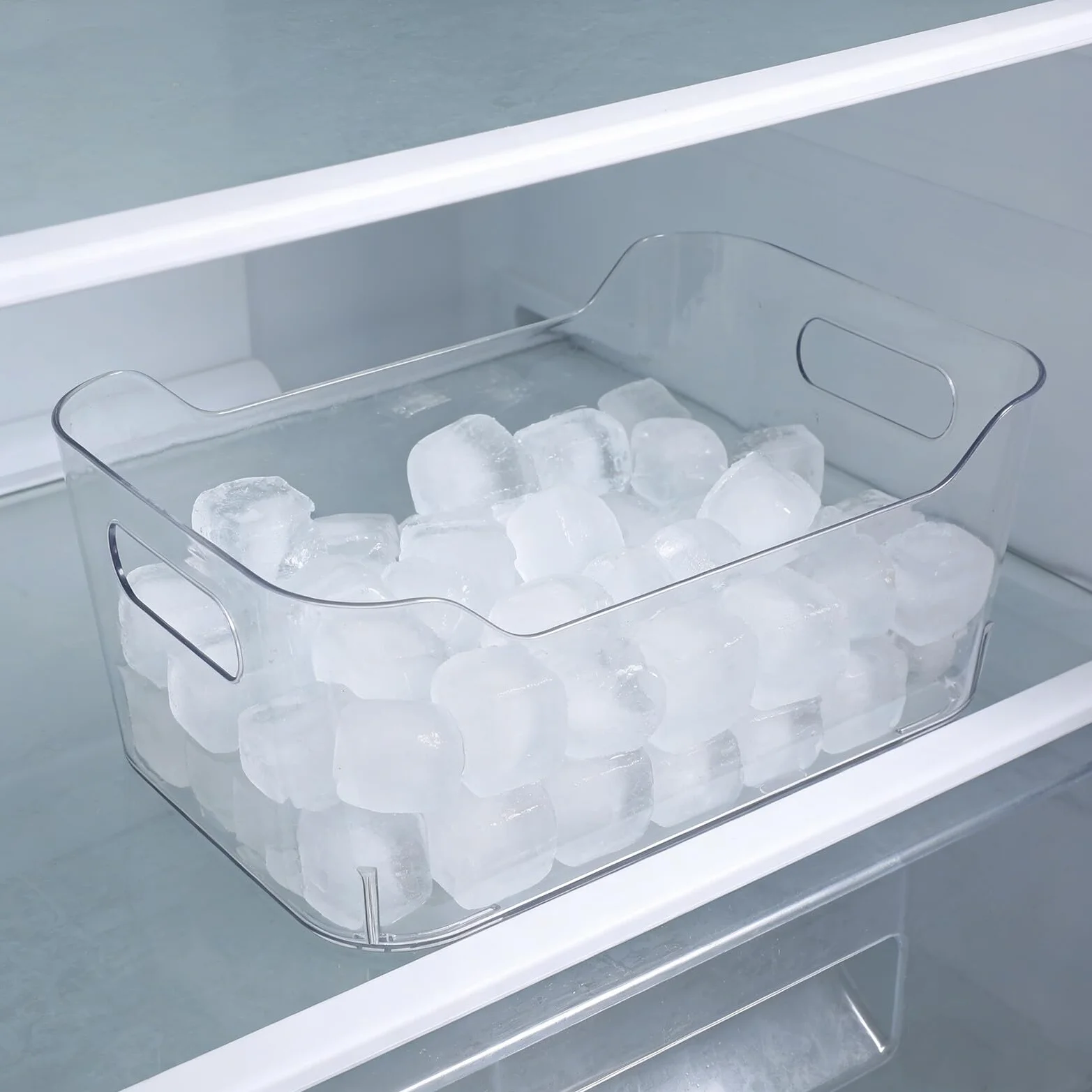 6 Szt. Sztuk Przezroczystych Plastikowych Pojemników Do Przechowywania z Uchwytami Organizer Do Spiżarni Lodówki Szafek Kuchennych i Blatów Odporny Temperaturę