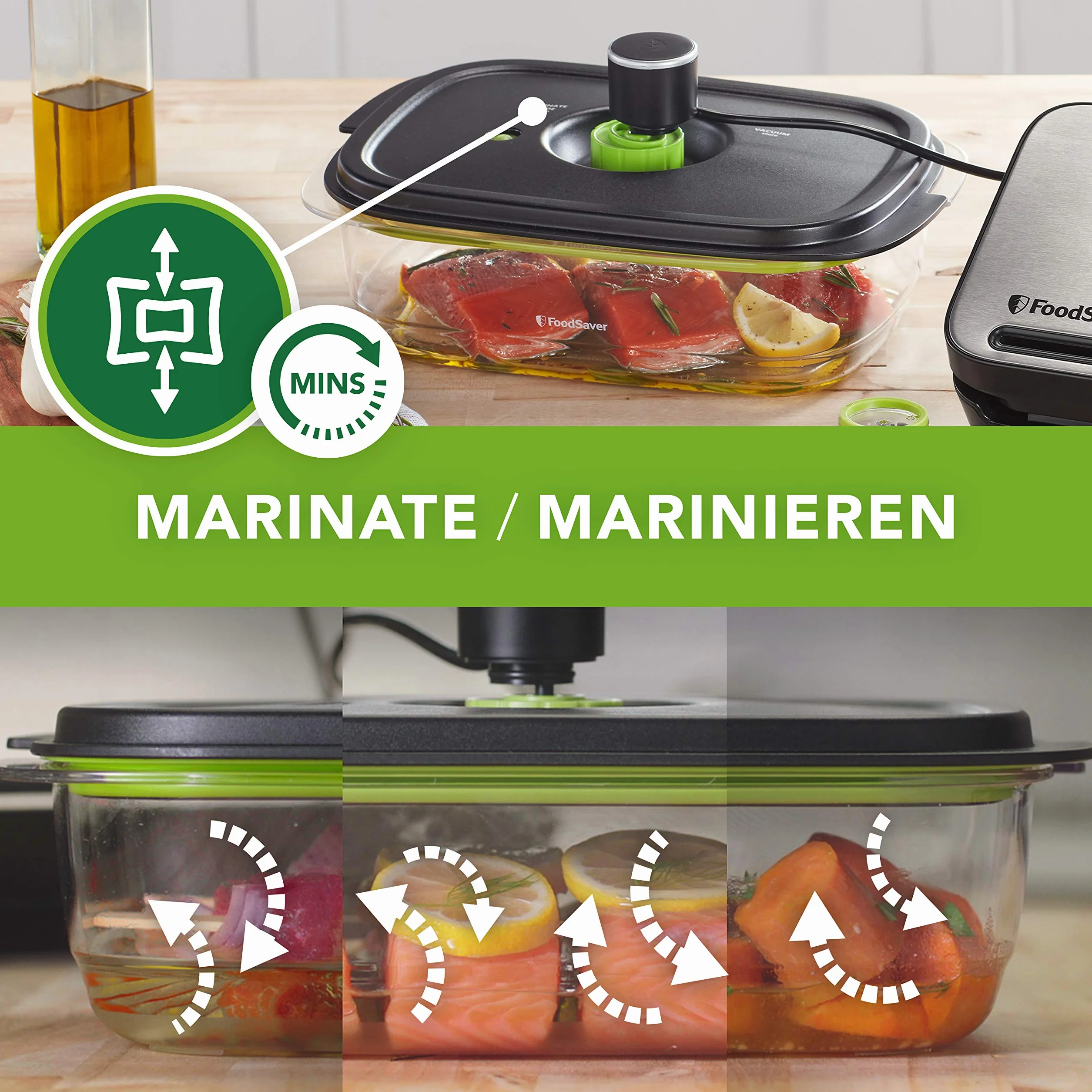 FoodSaver Pojemnik próżniowy Preserve & Marinate, 2,3 l, hermetyczny, bez BPA, szczelny, nadaje się do mycia w zmywarce