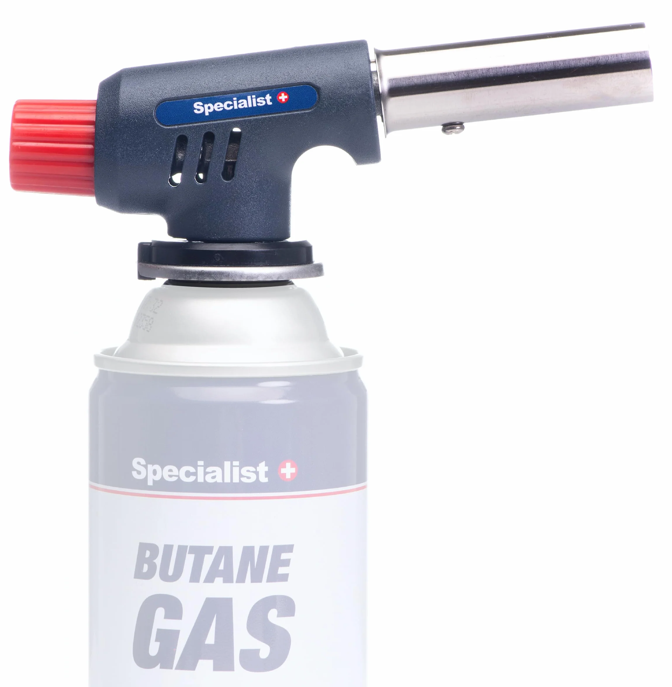 Specialist+ Basic palnik gazowy butanowy – palnik z automatycznym zapłonem, regulator płomienia – temperatura palenia do 1300°C – moc 1,3 kW – nadaje się jako palnik lutowniczy, palnik kuchenny,