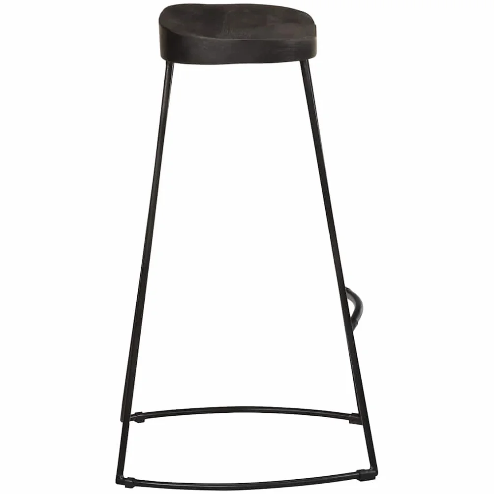 vidaXL Hokery barowe 2 szt. Czarny 45x40x78 cm Drewno lite Mango, krzesło, hoker kuchenny, krzesło bistro, hoker śniadaniowy, krzesło barowe