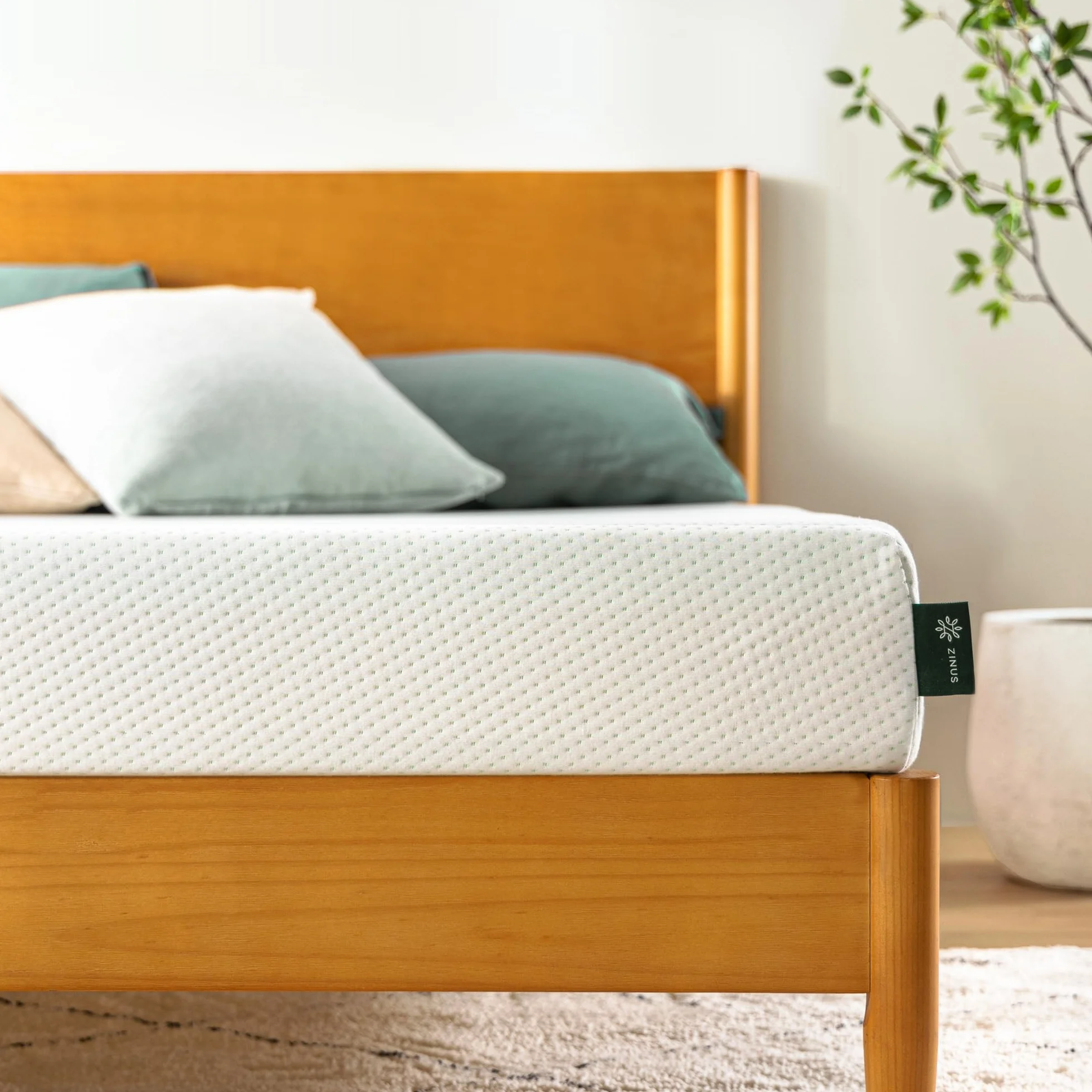Zinus Materac piankowy Visco, 90 x 200 cm, komfortowy materac o średnim stopniu twardości, poszewka pikowana, wysokość 11 cm, certyfikat Oeko-Tex, szary