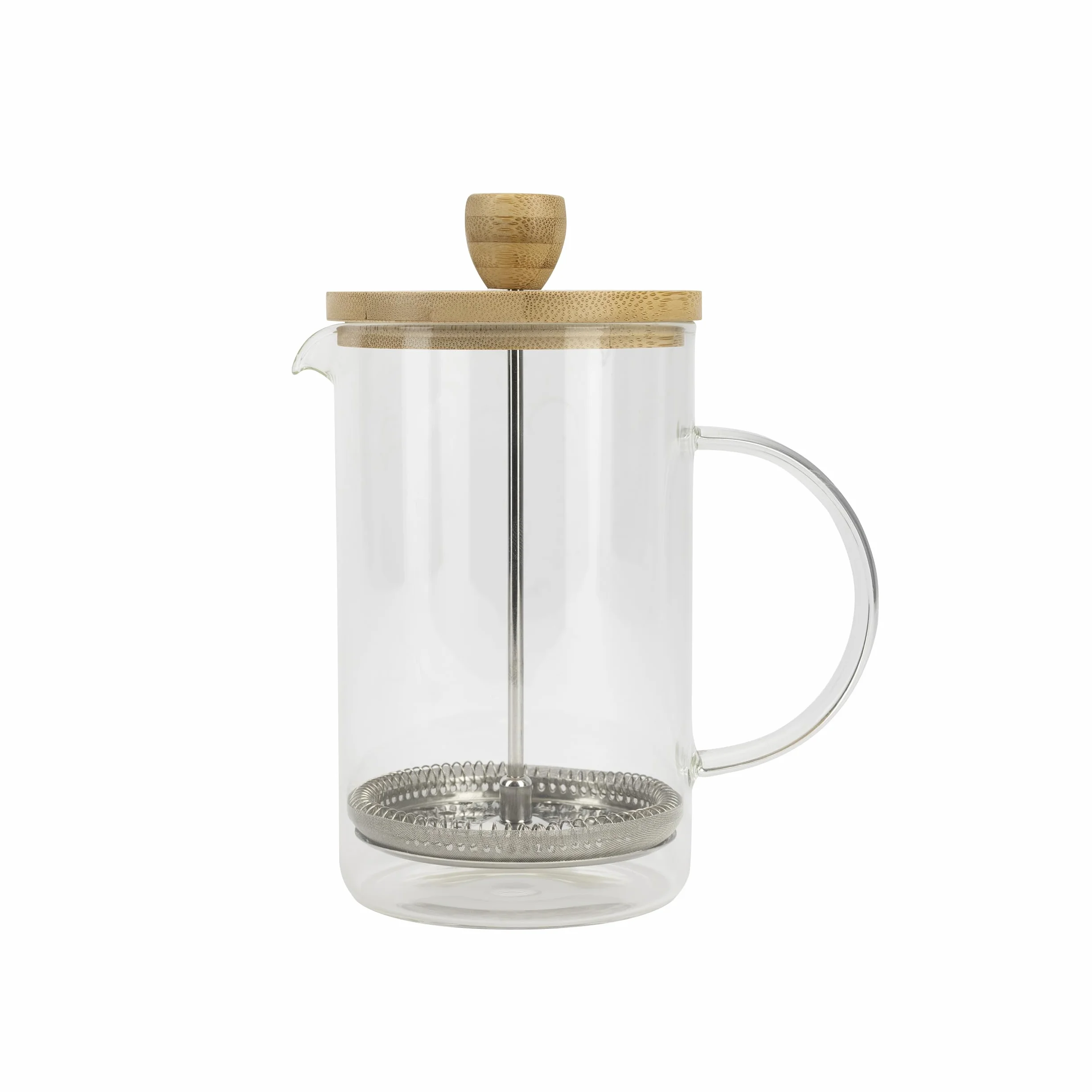 Bergner Miłośnicy kawy i herbaty – ekspres do kawy z tłokiem 800 ml borokrzemu – odporny na wysoką temperaturę – filtr ze stali nierdzewnej – pokrywka bambusowa – łatwy do czyszczenia