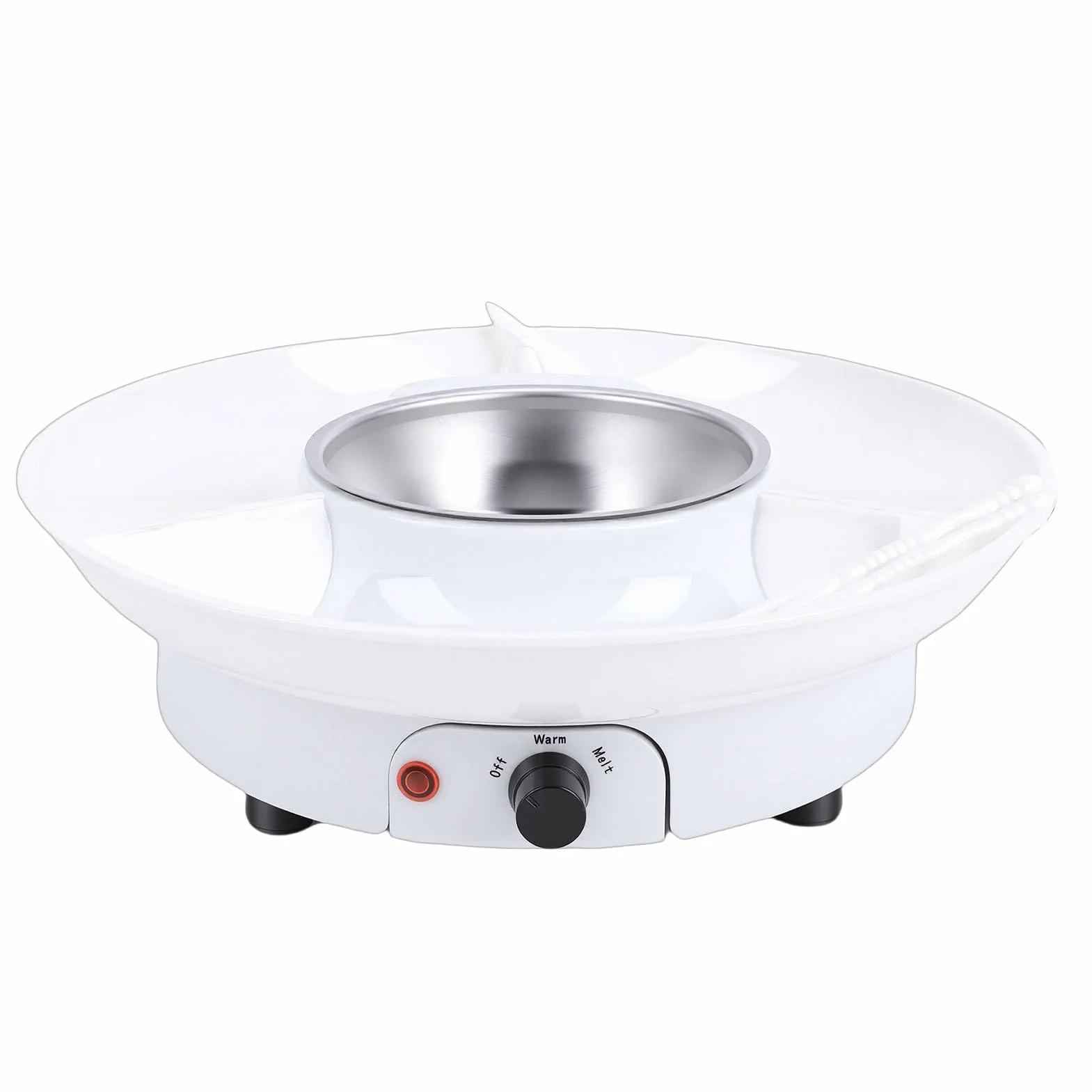Elektryczny Zestaw Garnków do Fondue, Urządzenie do Robienia Fondue z Serem Czekoladowym ze zdejmowaną tacą Serwowania i 10 Szpikulcami, na Imprezy, Spotkania Rodzinne, (wtyczka UE)