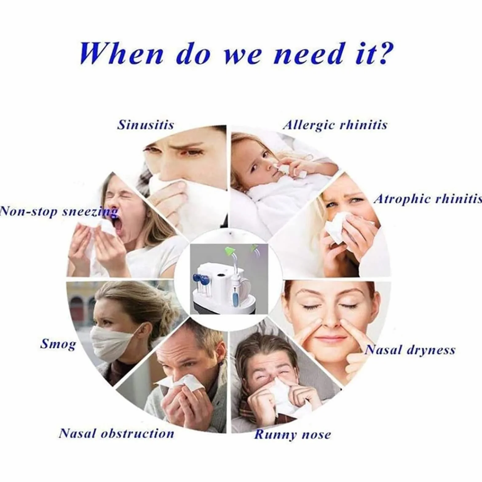 Płyn do mycia nosa, Maszyna Hydro Pulse Nasal And Sinus Irrigation System Cleaner Sinus Alergiczny nieżyt nosa Dorośli Dzieci Sól Medyczna