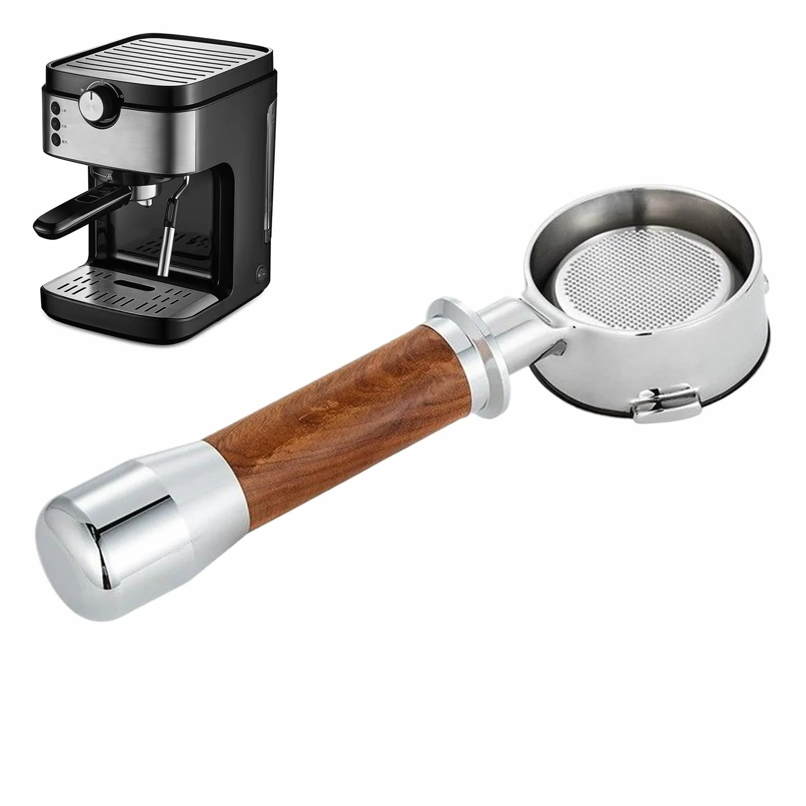 Uchwyt do espresso – 58 mm części zamienne i akcesoria do filtra portowego do kawy bez | uchwyt do zaparzenia espresso | nadaje się do kawiarni, baru, kuchni, domowego biura, blatu roboczego