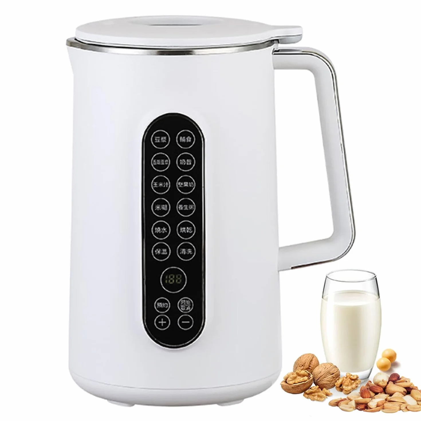 Maszyna Do Mleka Orzechowego, Automatyczna Maszyna Do Mleka Sojowego O Pojemności 1,2 L, Blender O 12 Funkcjach, Ostrze Ze Stali Nierdzewnej 304 Z Dziesięcioma Ostrzami