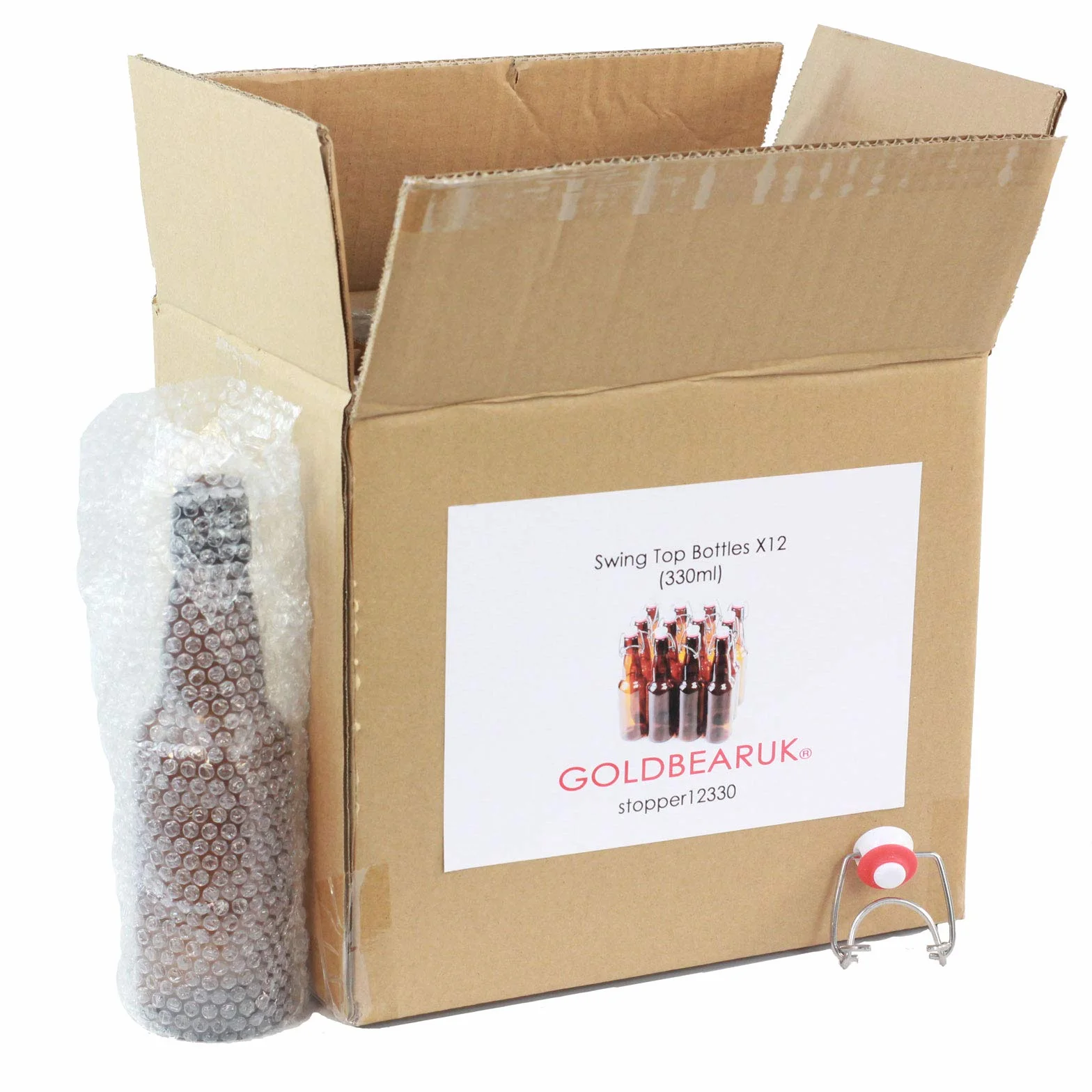 CultusWares Swing Top Butelki - Brązowe Szklane Butelki Korek do Piwa X12 (330 ml)