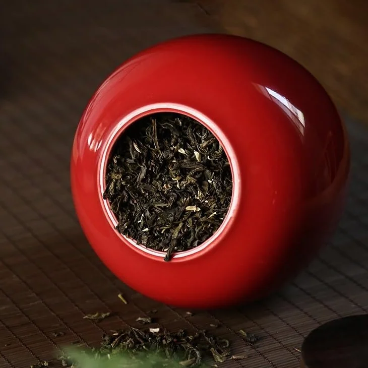 XYNSNDB Pojemnik na herbatę Osłona ze stopu Duża ceramiczna puszka na herbatę Puszki do przechowywania czarnej i zielonej herbaty Zestaw do herbaty Kung Fu Akcesoria Ceramiczny pojemnik na kawę i