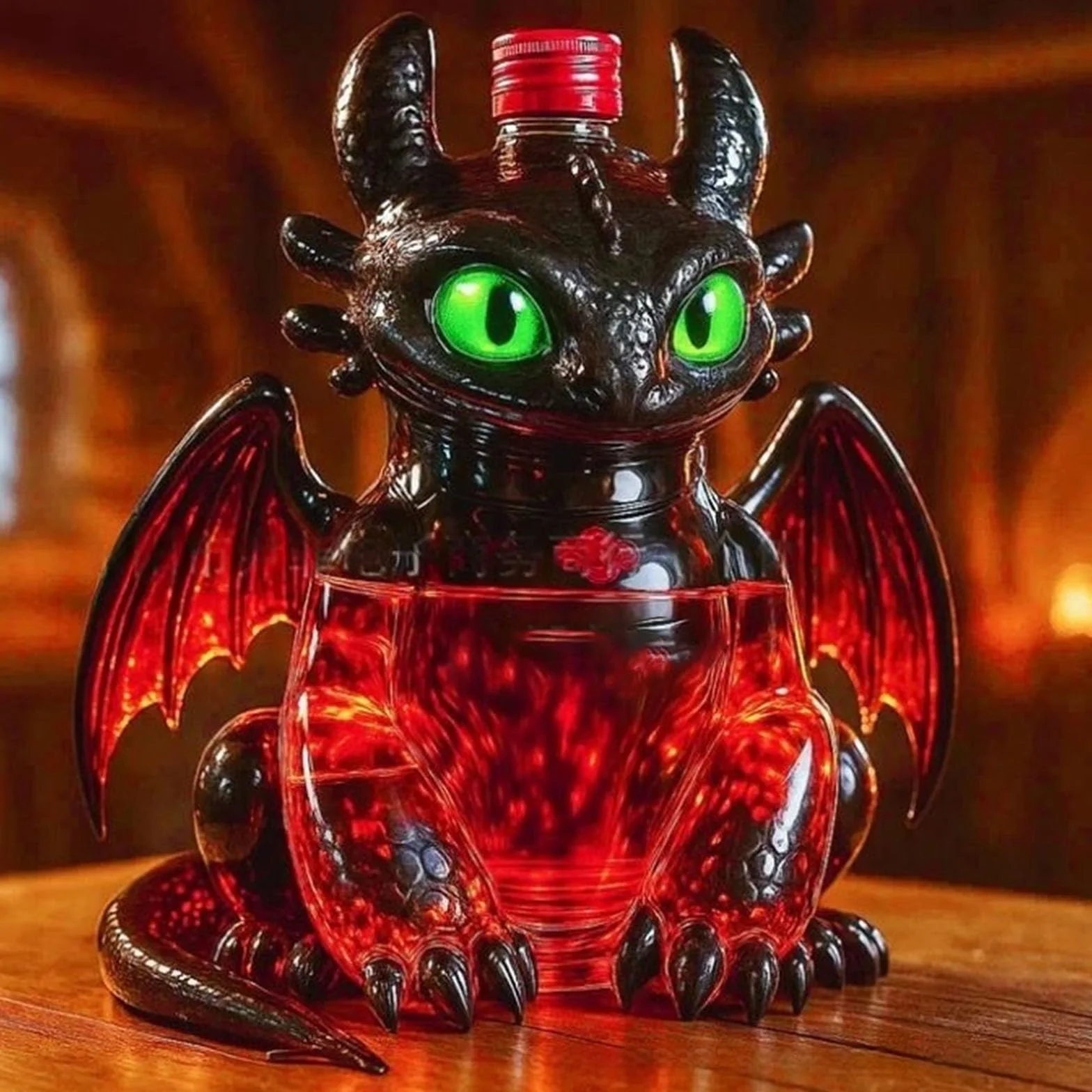 Karafka, 300 ml 3D latający dinozaur, figurka-dekanter do whisky, szklane ozdoby na butelki(B)
