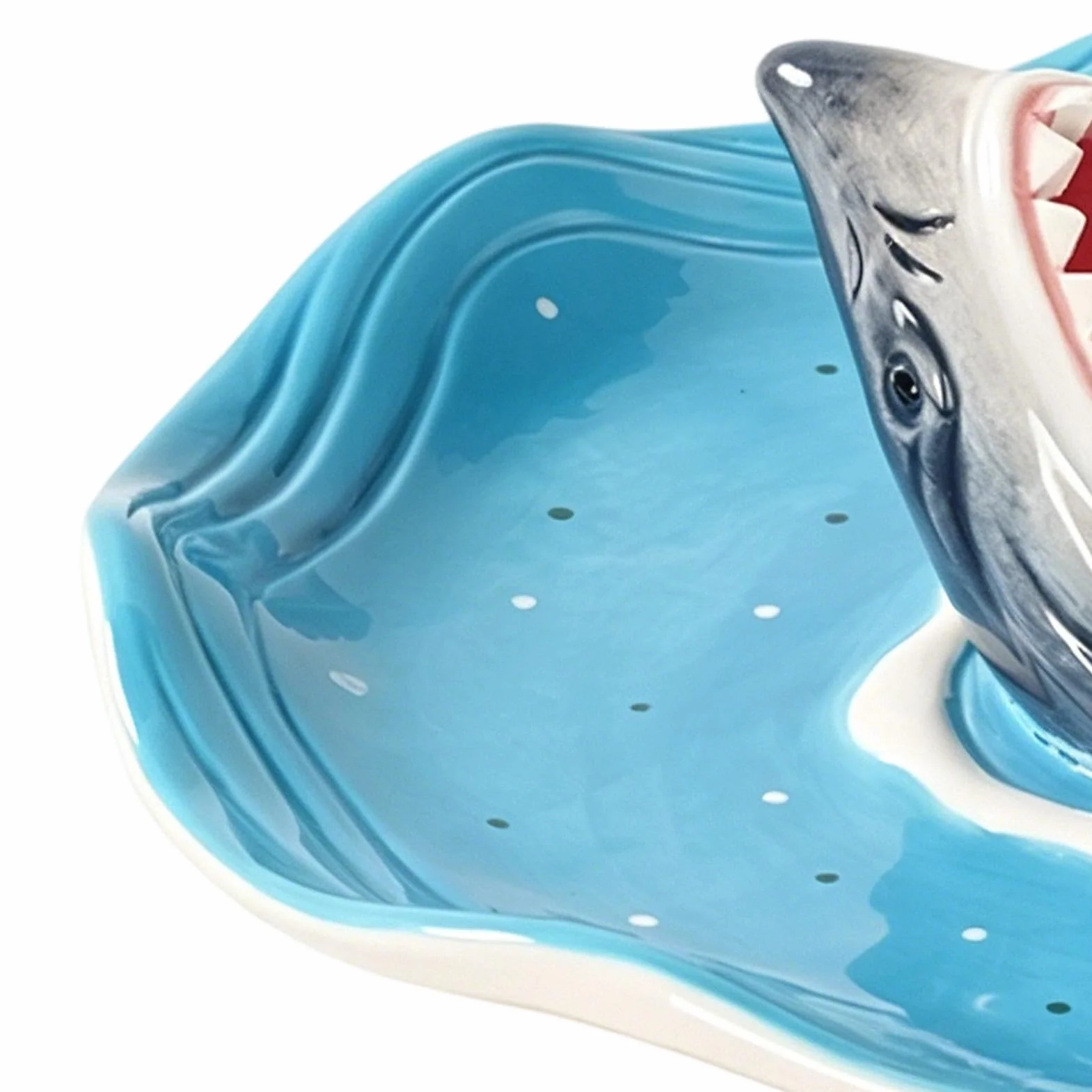 Generico Ceramiczny uchwyt na przyprawy w kształcie ryby rekin | Oceaniczny motyw przypraw Tacos Oceaniczny Ośmiornica Krewetki Sardynka Hamburger Cheeseburger Snack Popcorn Jedzenie