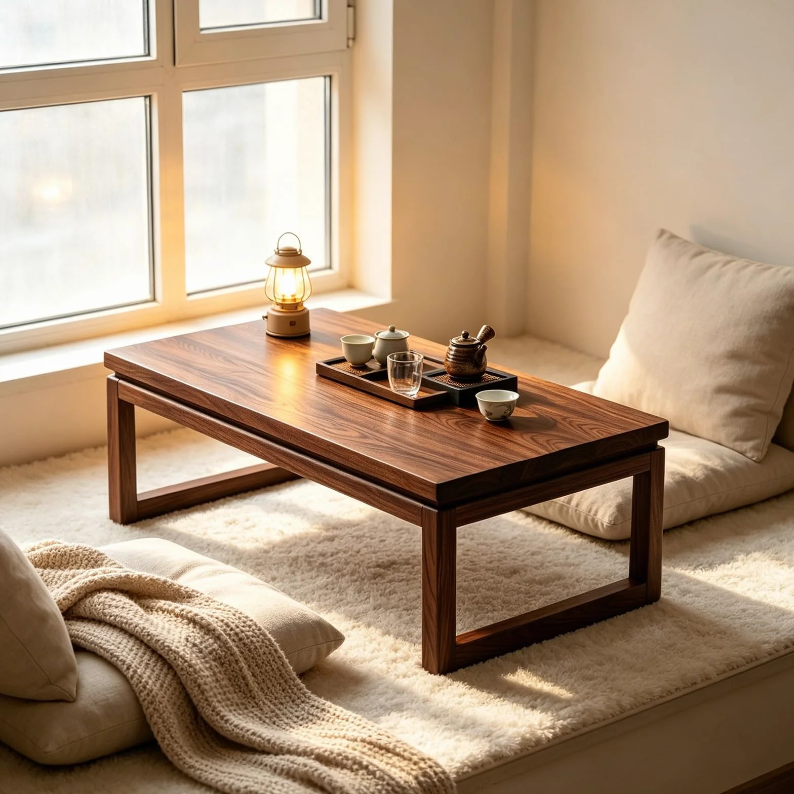 Stoły podłogowe,Stolik do herbaty z niskimi nogami,Stolik kawowy | Drewniany stolik,Prostokątny stół Tatami,Meble domowe,Małe przestrzenie (A,L100cm/39,4in*W55cm/21,7in)