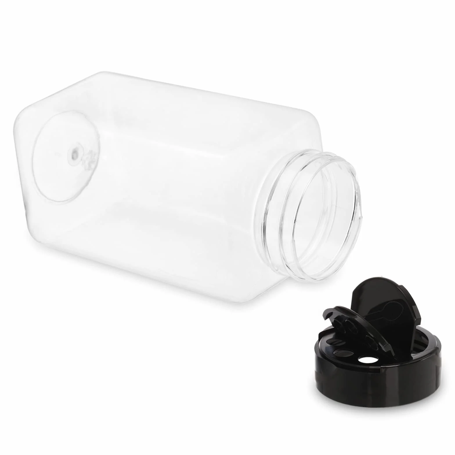 Tosnail 16 sztuk 17 przezroczystych plastikowych słoików na przyprawy, butelki na przyprawy, organizer na przyprawy z czarnymi pokrywkami