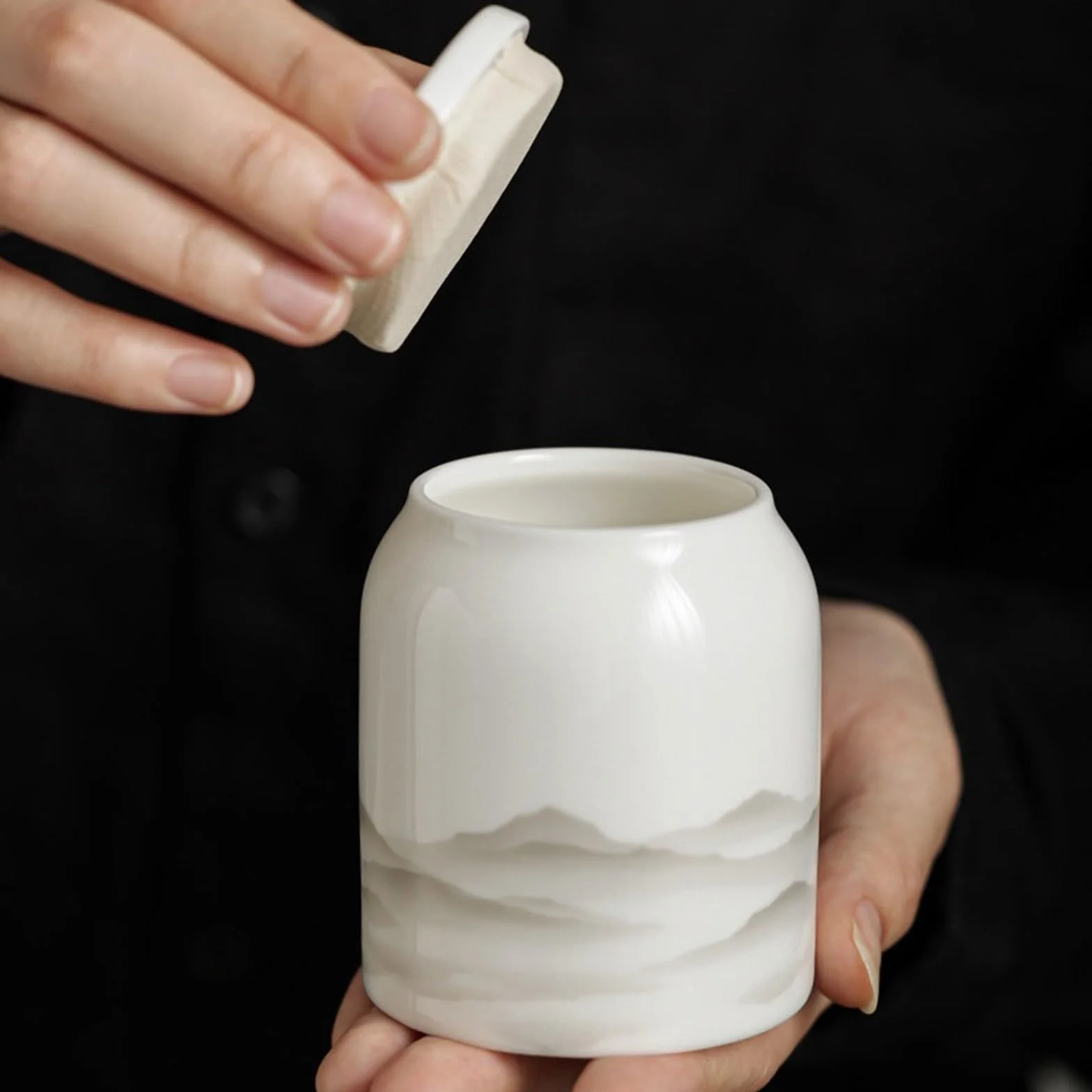Puszki na herbatę Biała porcelana pojemnik na herbatę chińska uszczelka czarna zielona herbata przenośny pojemnik na herbatę słoik do przechowywania Pojemnik do przechowywania herbaty