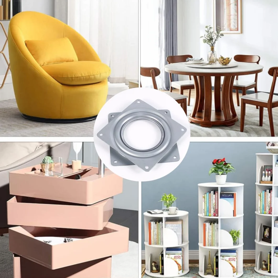 4 Zoll Platz Lazy Susan Turntable Bearings Galvanized Steel Rotating Bearing Schwenkplatte für TV Rack Computer Monitor Plattenspieler