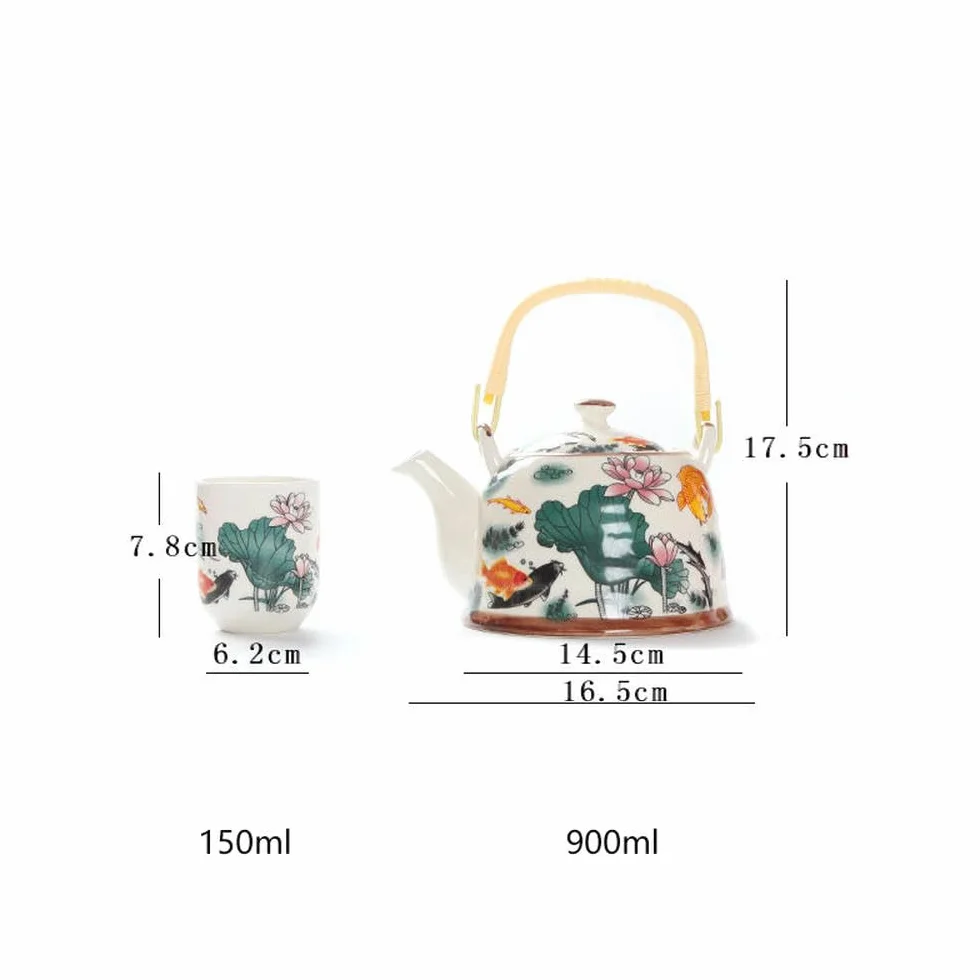 1 garnek 6 filiżanek kreatywny ceramiczny zestaw do herbaty ręcznie robiony czajniczek kubek chińska porcelana prezent GungFu kwiatowa herbata biuro podróż herbata