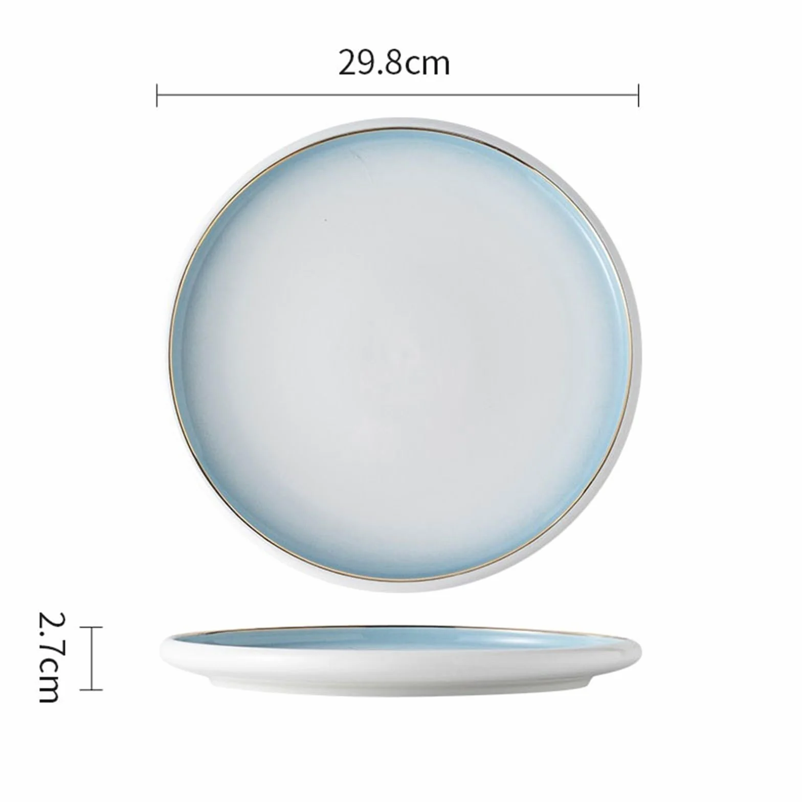 zastawa stołowa Ceramiczny talerz na warzywa Wysokiej jakości talerz obiadowy do użytku domowego Wysokiej jakości talerz bufetowy Komercyjna wykwintna zastawa stołowa zestaw zastawy stołowej(Blue,12 i