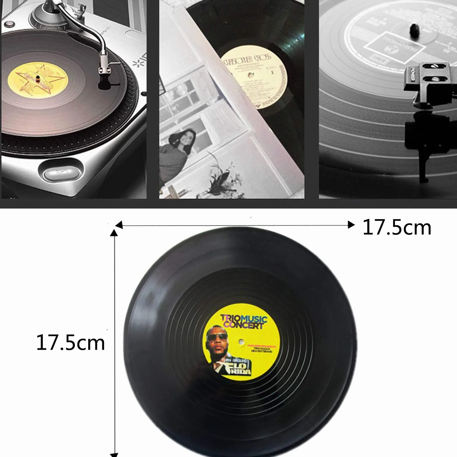 Winylowa płyta gramofonowa retro 6 sztuk 7 cali losowy wzór dekoracja