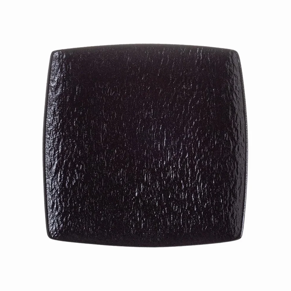Talerze obiadowe, 9-calowe matowe ceramiczne talerze obiadowe, kwadratowe czarno-białe naczynia grillowe w stylu retro Zestaw obiadowy(White)