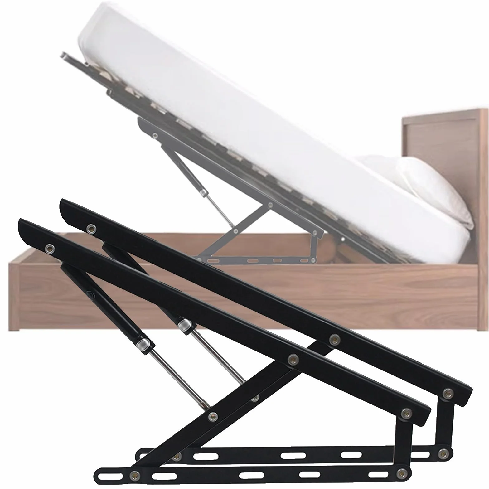 Wytrzymały hydrauliczny mechanizm podnoszenia łóżka, pneumatyczny zestaw amortyzatorów gazowych do sofy i przechowywania, regulowany system podnoszenia łóżka, 610 mm, czarny podnośnik gazowy dla