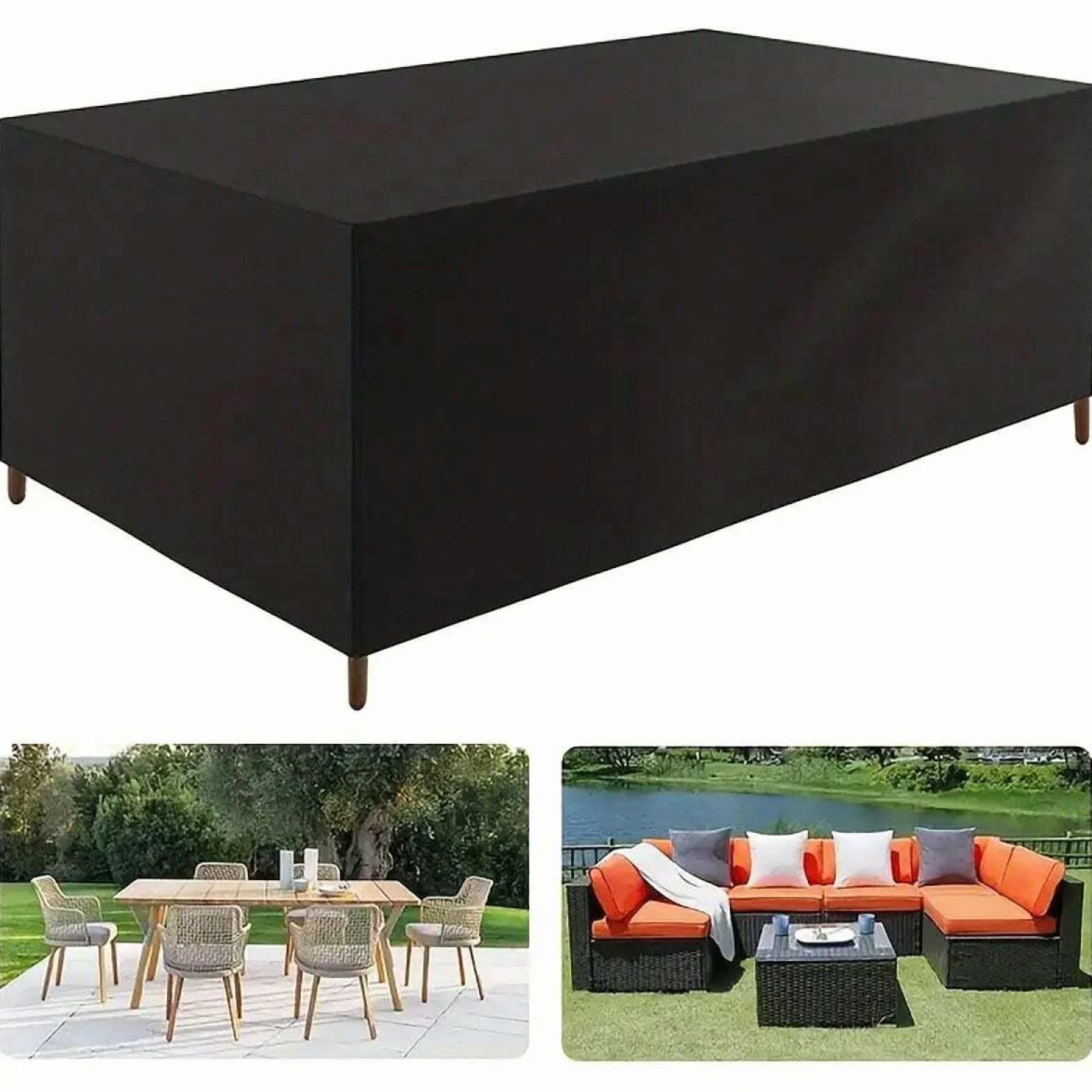 Wodoodporny pokrowiec na meble ogrodowe 420D - 170 x 140 x 90 cm ochraniacz na sofę/salon - odporny na promieniowanie UV odporny na rozdarcie wiatroszczelny - ochrona zestawu do siedzenia na zewnątrz