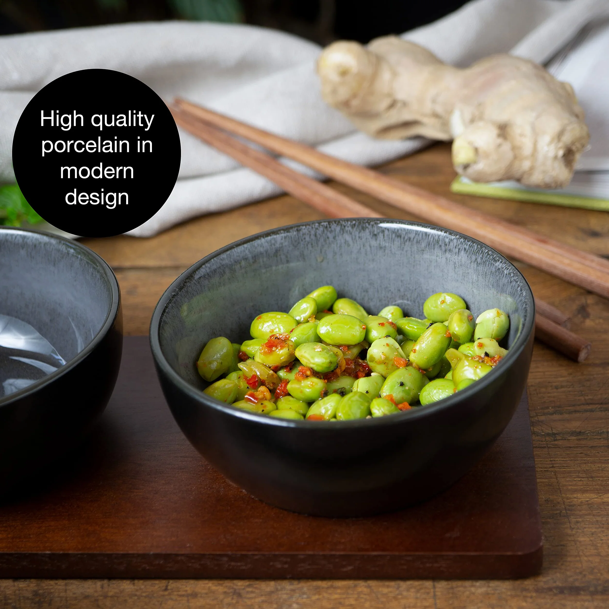 Moritz & Moritz VIDA 4x Miso zestaw misek 12 cm Ø - japoński ceramiczny zestaw naczyń do zupy miso, dipów i przekąsek