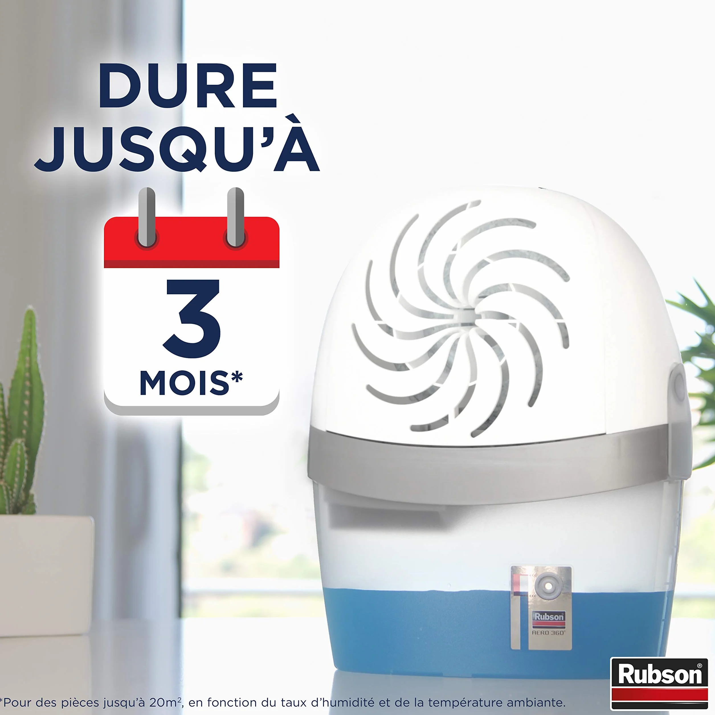 Rubson Pure Tab wkłady do osuszacza AERO 360° (4 x 450 g) - neutralne wkłady zapobiegające wilgoci i zapachom do osuszaczy - zalecane przez AFPRAL