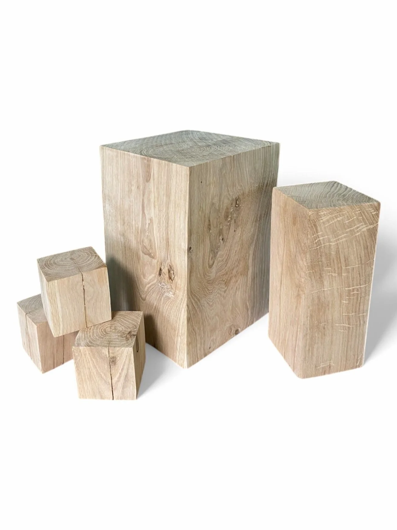 Dębowe klocki, klocki z litego drewna dębowego 20x20x...cm, kolumny, klocki dekoracyjne, taboret, stojak, dekoracja drewniana do domu, naturalny produkt, rustykalny styl, rękodzieło (20x20x40cm)