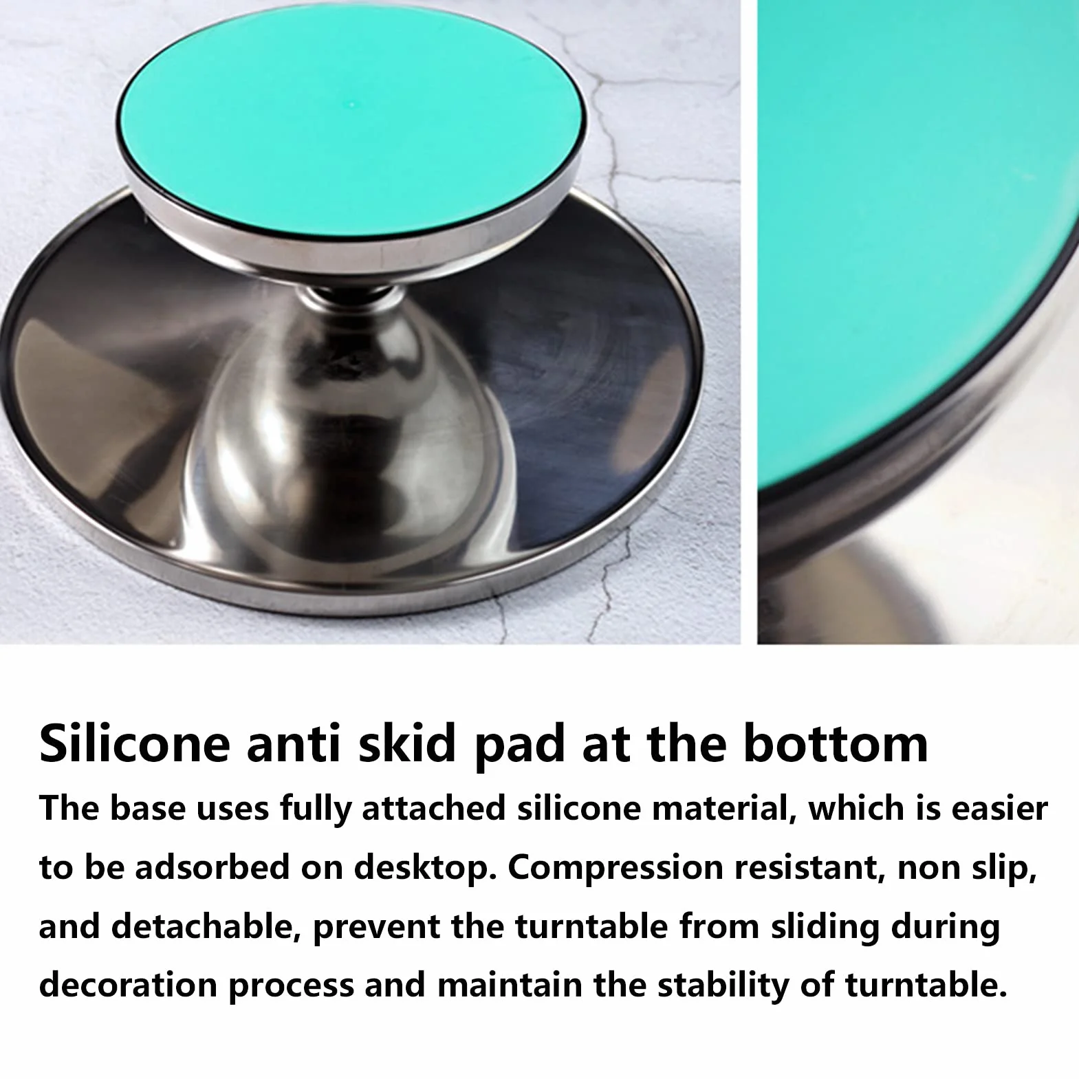 Cocoarm Gramofon do Ciasta Stojak na Ciasto ze Stopu Aluminium 30 Cm Obrotowy Stojak do Dekorowania Ciast z powierzchnią antypoślizgową i Gumowymi Nóżkami dla Domowych Piekarzy Przyjęcia Urodzinowe