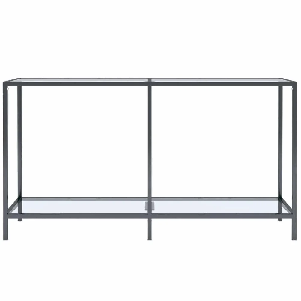 Konsola ze szkła hartowanego 140 x 35 x 75,5 cm | Stal malowana proszkowo, półka do przechowywania, łatwa do czyszczenia, elegancki design