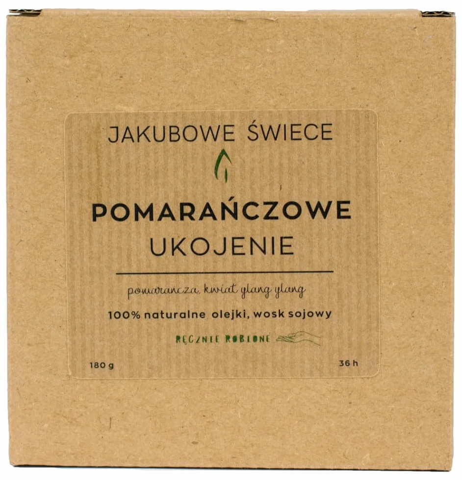 Pomarańczowe Ukojenie Zapachowa Świeca Sojowa Naturalny Olejek 180g Ręcznie Robiona z Pokrywką