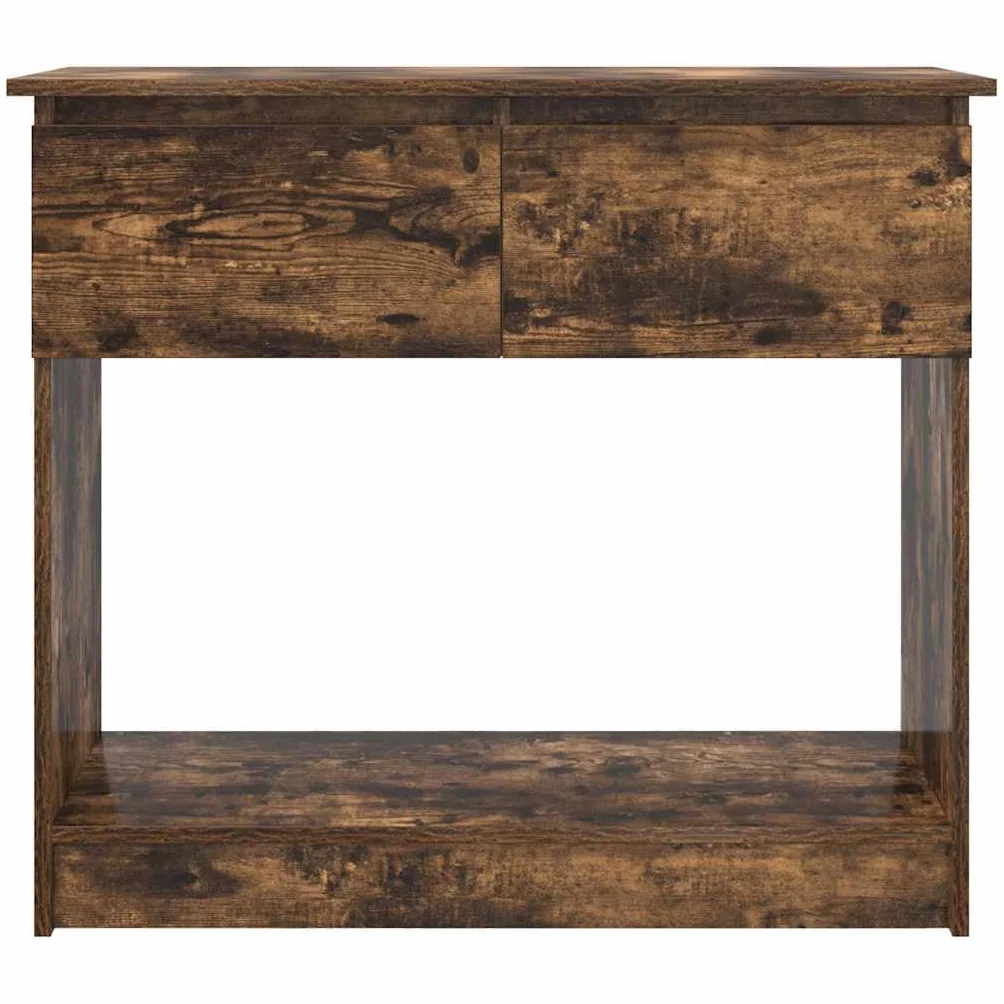 Générique Konsola stołowa z szufladami Chene Dym 85,5x38,5x74,5 cm | Stabilne drewno konstrukcyjne, gładka powierzchnia, łatwe czyszczenie, wszechstronne przechowywanie