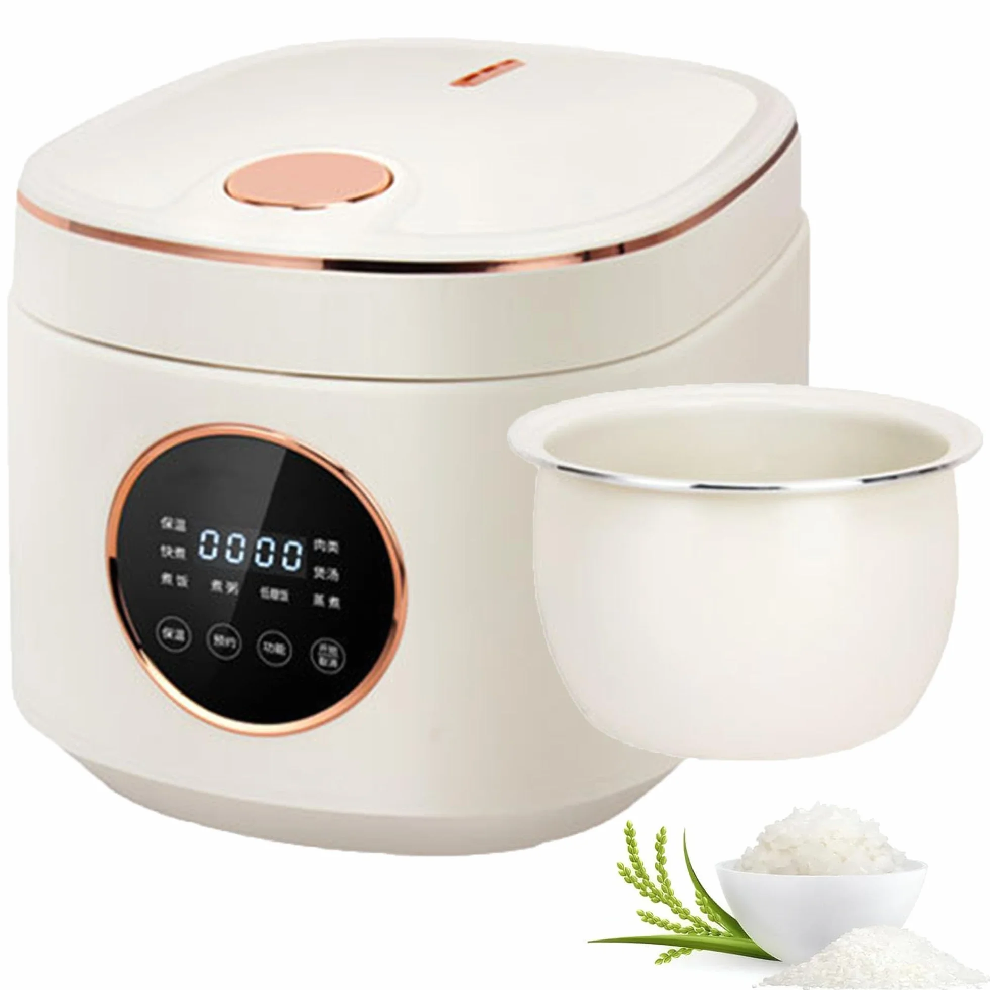Urządzenie Do Gotowania Ryżu, Parowar 5L Low Carb Z Wielofunkcyjnym Panelem Operacyjnym, 8 Funkcji Gotowania Ryżu, 5L Nieprzywierająca Powłoka Ceramiczna, Do Ryżu Białego, Brązowego, Owsianki