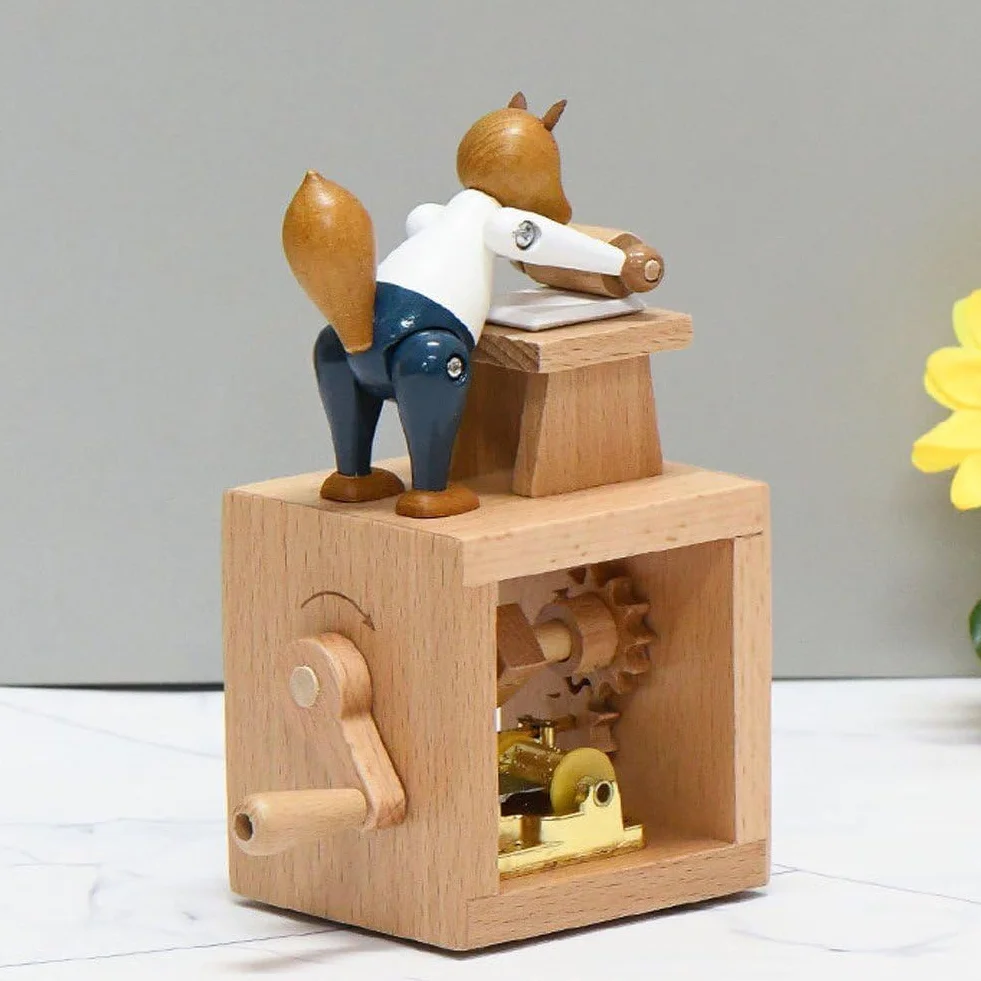 Wind Up pozytywka drewniane pudełko drewniane rzemiosło retro prezent urodzinowy vintage akcesoria do dekoracji wnętrz