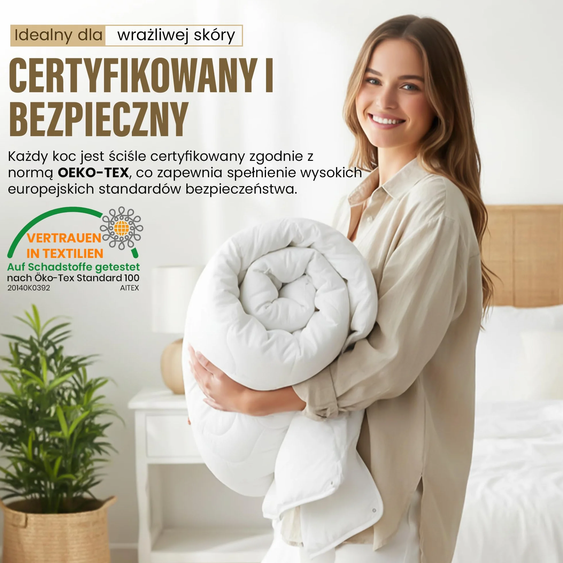 Feluna® Kołdra z Wielbłądziego Włosia 4-Sezonowa, 135x200 cm | Wypełnienie 500 g/m² – oddychająca kołdra całoroczna z certyfikatem Öko-Tex, etyczne pozyskiwanie