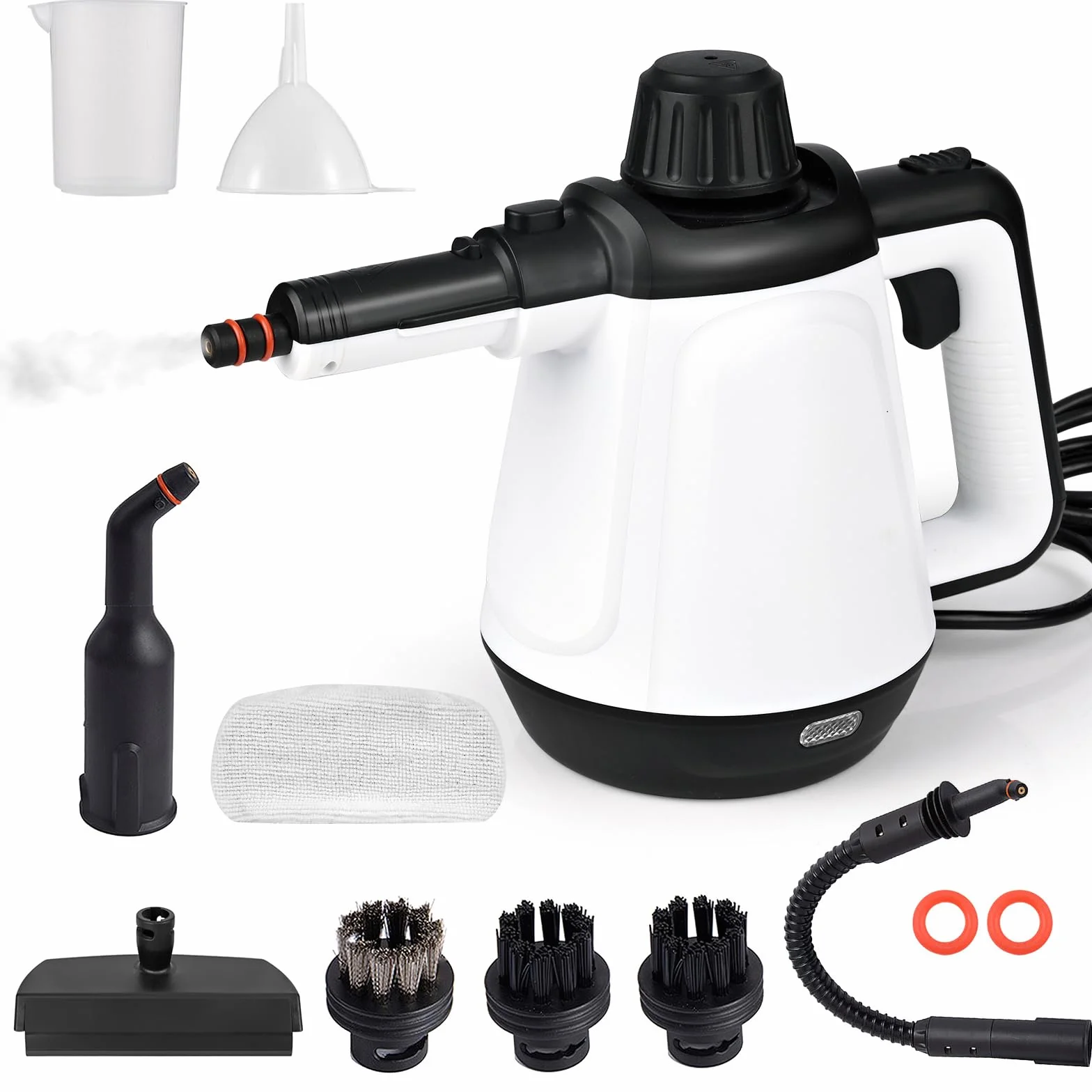 Dreamhigh Ręczny środek do czyszczenia parą 430 ml, 1200 W, 3,5 bara, środek do czyszczenia pary z 9 akcesoriami, elektryczne środki czyszczące do plam na szybach, pluskwa, łóżko, materac,