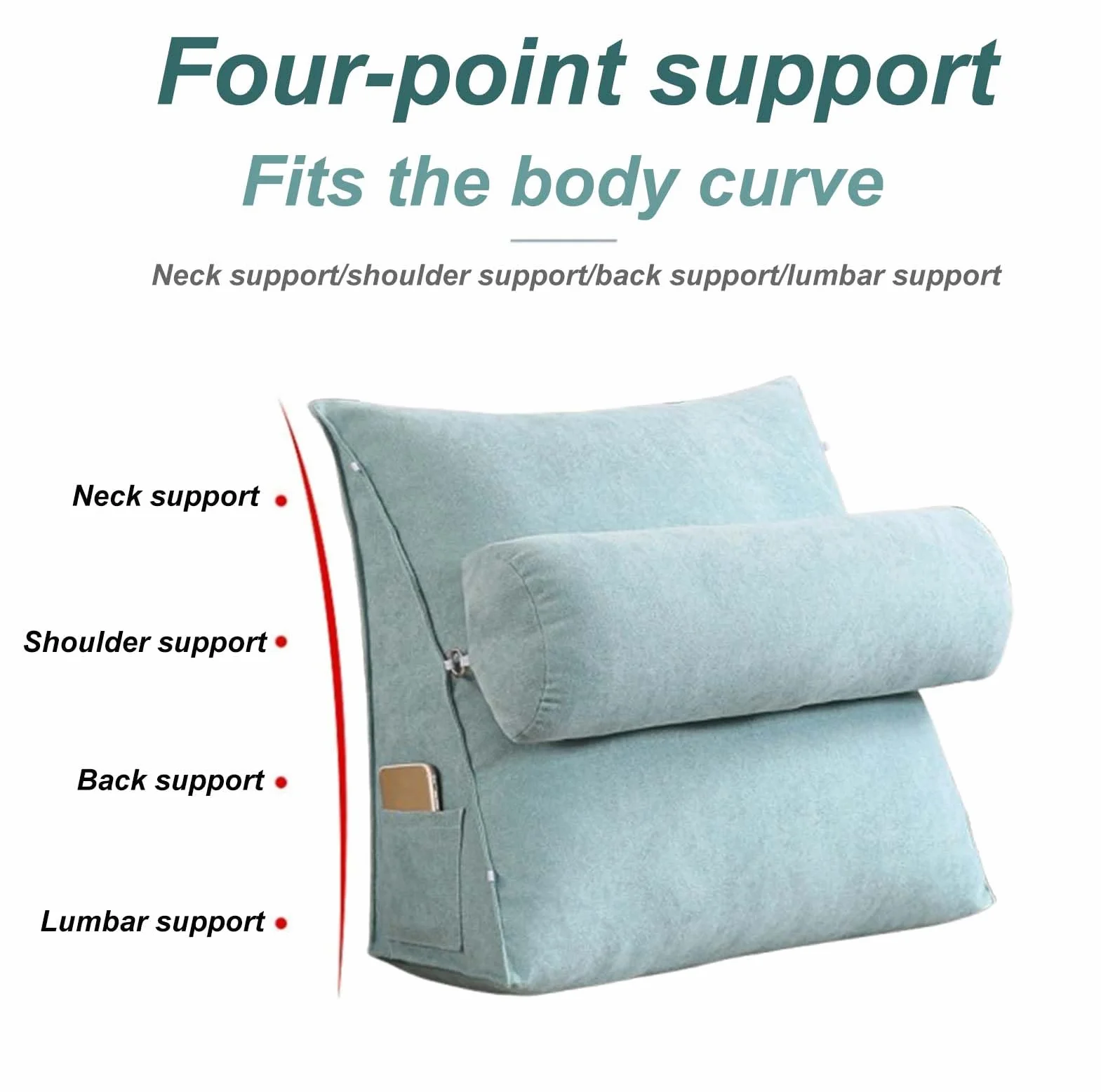 Home Essentials, regulowana poduszka podpierająca odcinek lędźwiowy kręgosłupa, ergonomiczna poduszka pod plecy do czytania w łóżku i na sofie, wygodn
