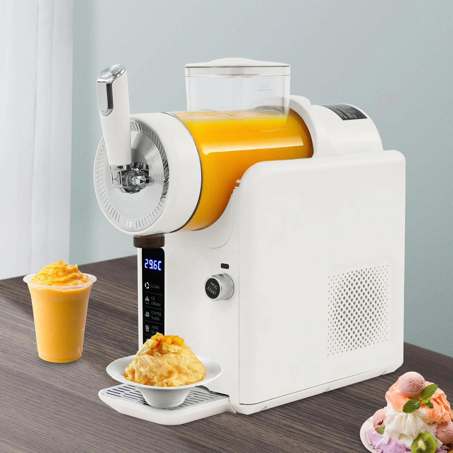 W pełni automatyczna maszyna do slushie 2 l – Slushie Maker z wieloma programami do smoothie, frappé, koktajli mlecznych i mrożonych napojów – samoczyszcząca, rozdrabniacz do lodu, do domu, kuchni