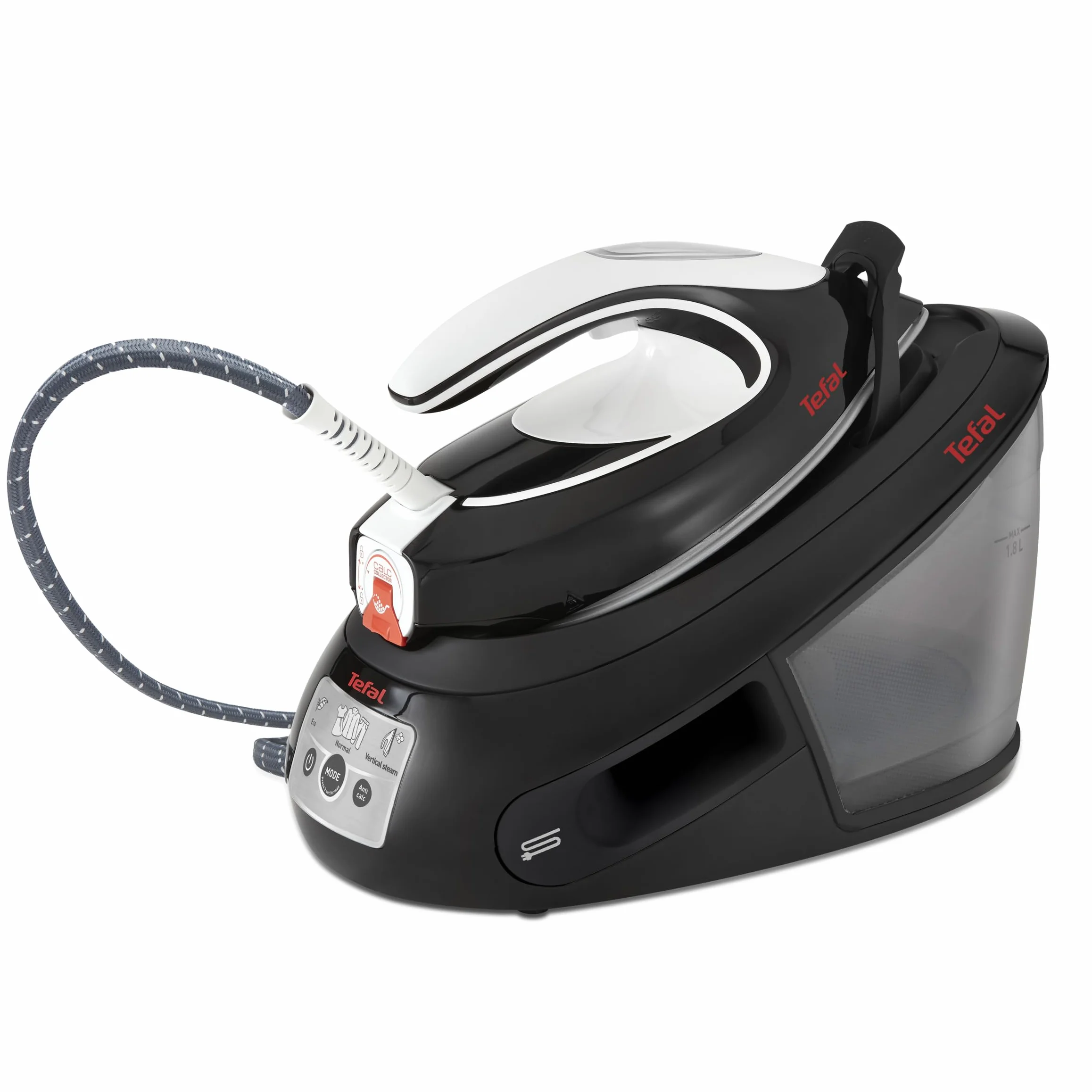 TEFAL SV8055 Express Anti-Calc Generator pary, Stacja do Prasowania Parowego, Ciśnienie 6,5 bara, uderzenie pary: 450 g/min, Stały wyrzut pary: 120 g/min, prasowanie w pionie, 2800 W, Wielokolorowy