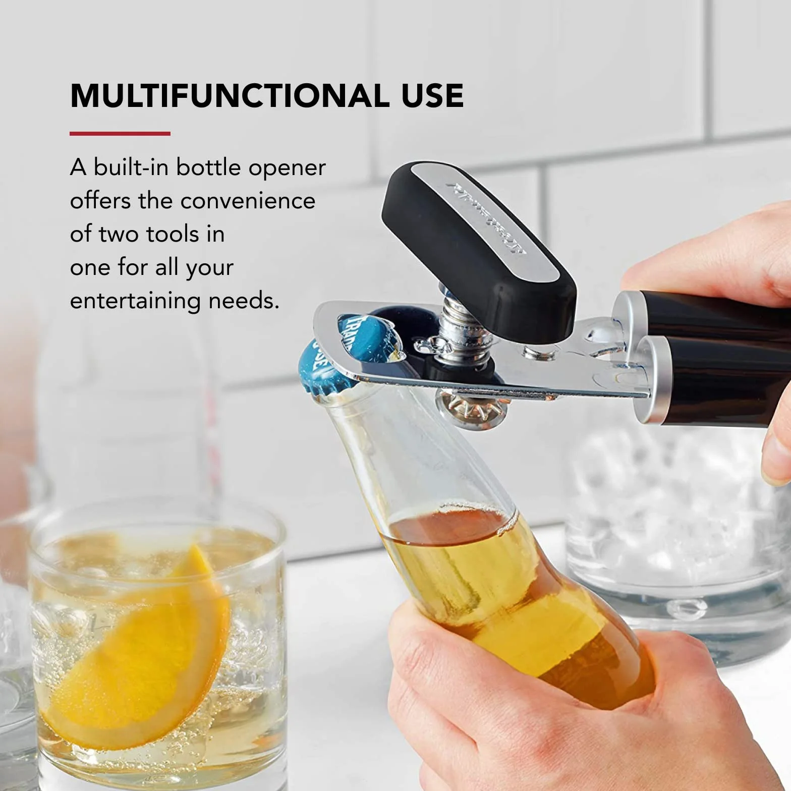 KitchenAid Klasyczny wielofunkcyjny otwieracz do puszek, czarny 2, jeden rozmiar