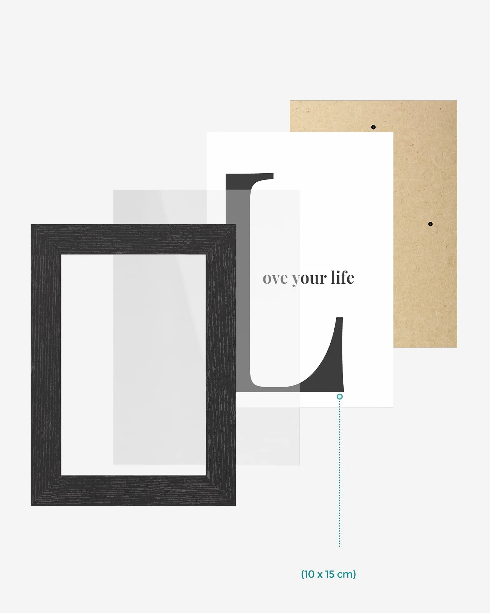 SONGMICS Kolaż ramek na zdjęcia, rodzinna ramka na zdjęcia, na 10 zdjęć po 10 x 15 cm (4x6”), z płyty MDF, wymagany montaż, czarny RPF20BK