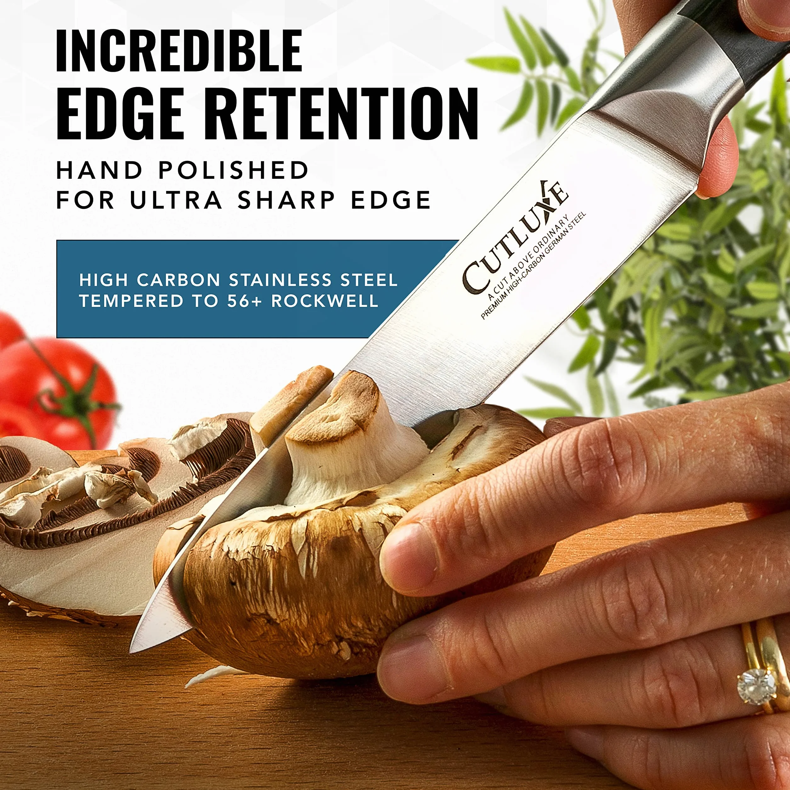 CUTLUXE Artisan Series 5.5" Petty Knife – Forged High Carbon German Steel Full Tang Razor Sharp
