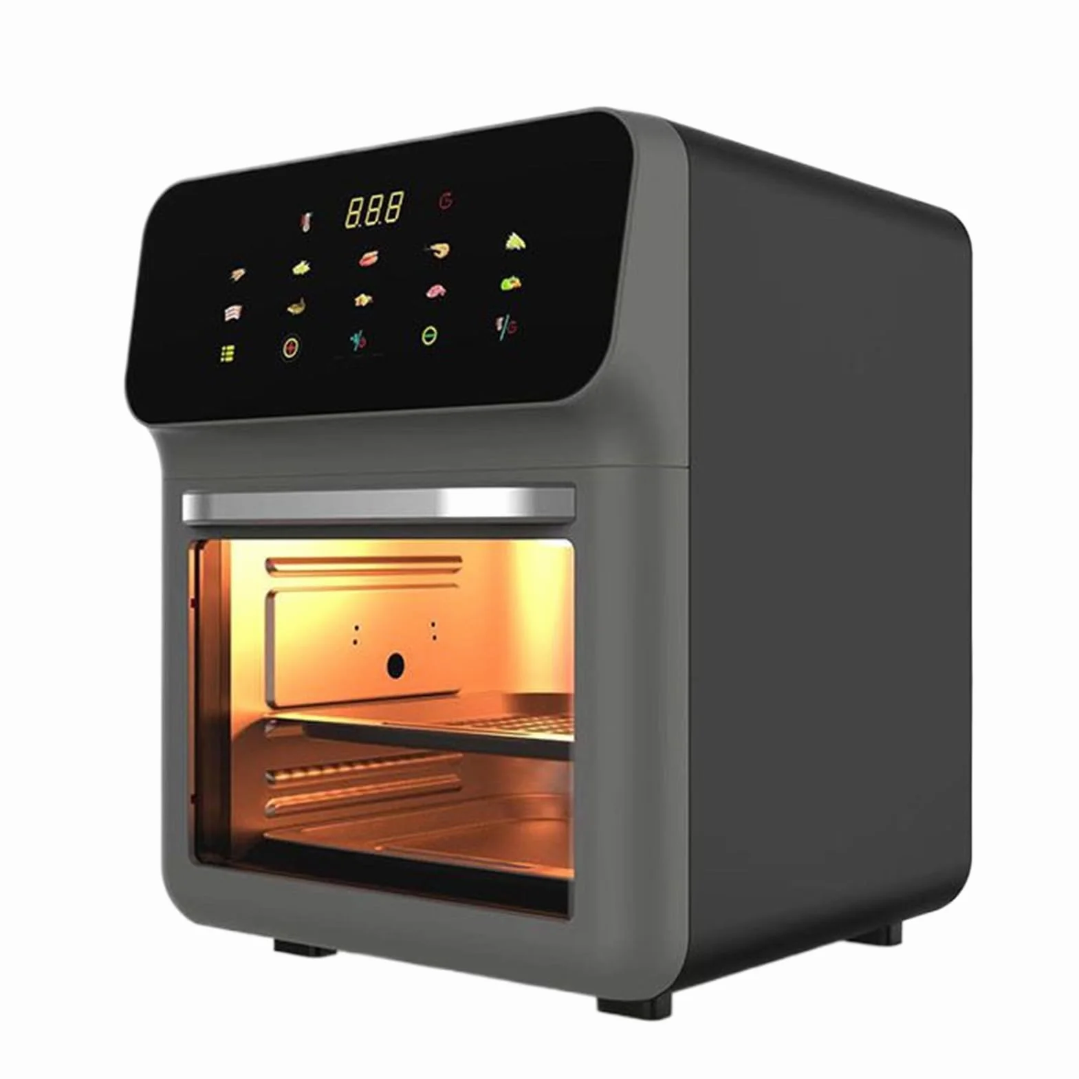 Piekarnik z frytownicą powietrzną i tosterem 2 Ruszty, 0°C–200°C, | Piekarnik z frytownicą i rożnem na blat Dehydrator Pizza Kurczak Frytki Akademik Dom Stół J