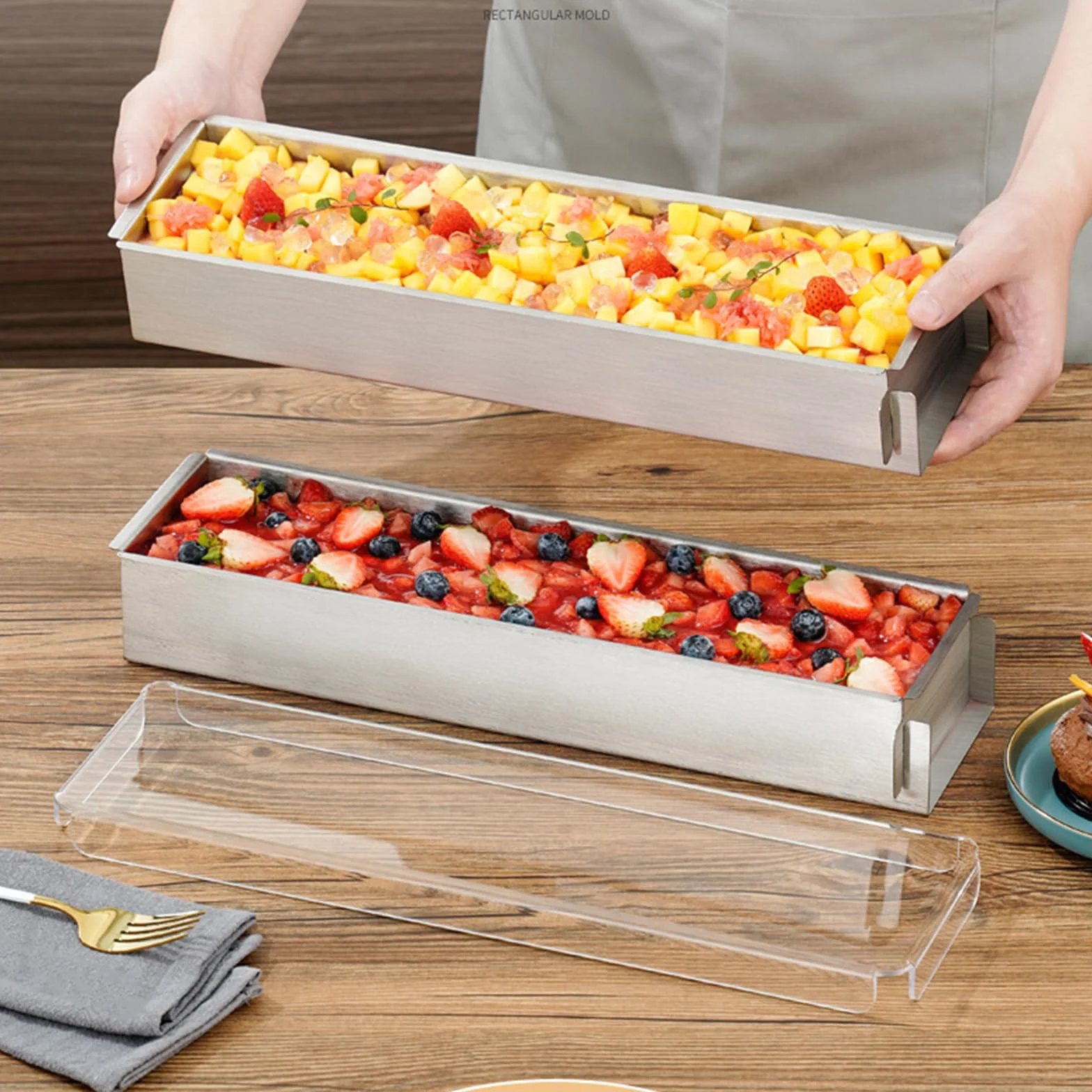 Z 3 foremek Tiramisu, w tym szpatułka i zdejmowany panel 304 formy do pieczenia ze stali nierdzewnej do solidnego użytku forma do pieczenia serników