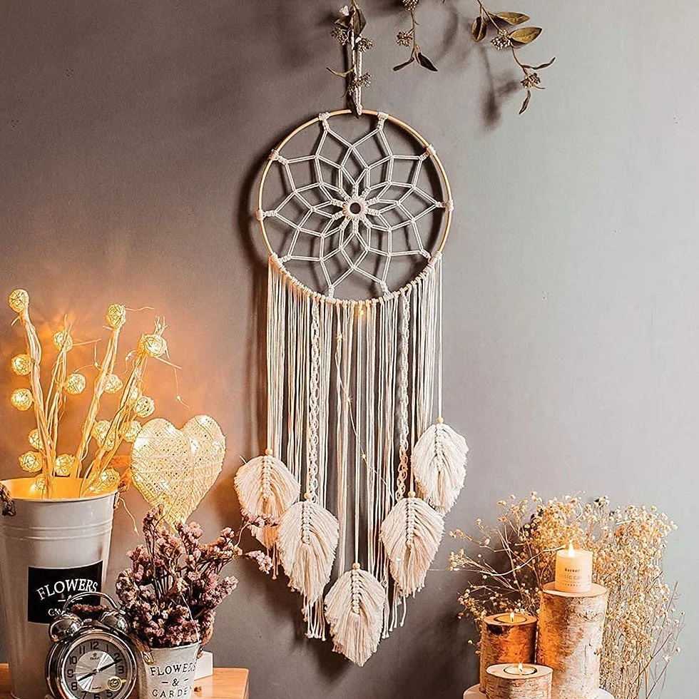 LOMOHOO makrama, łapacz snów do zawieszenia na ścianie, tkany łapacz snów na ścianę, ręcznie robiony łapacz snów Boho, frędzle, dekoracja, ozdoba do dekoracji domu, rzemiosło, prezent do sypialni, salonu