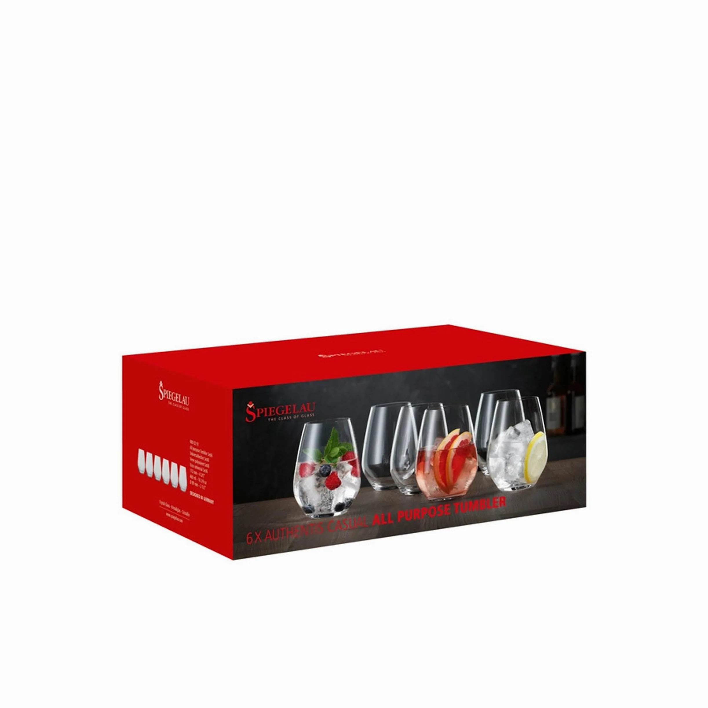 Spiegelau 6-częściowy zestaw uniwersalnych kubków, szklanki do napojów bezalkoholowych, szkło kryształowe, 460 ml, Authentis, 4800291, przezroczyste